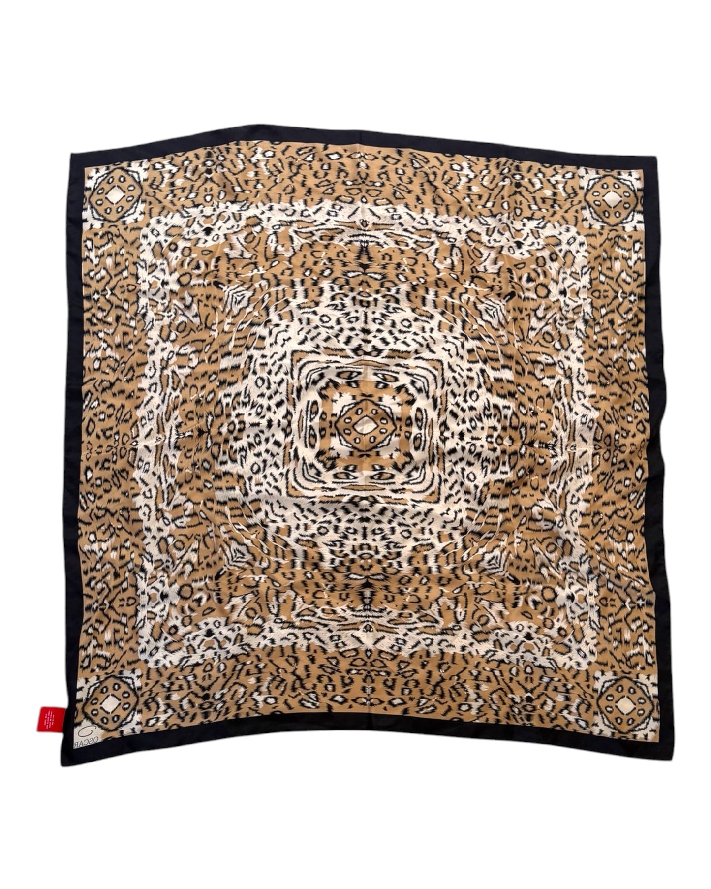 Vintage Oscar De La Renta Animal Print Silk Scarf