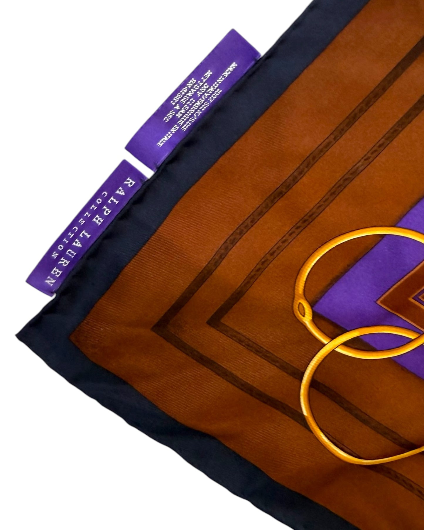 Vintage Ralph Lauren Purple Label Silk Equestrian Scarf