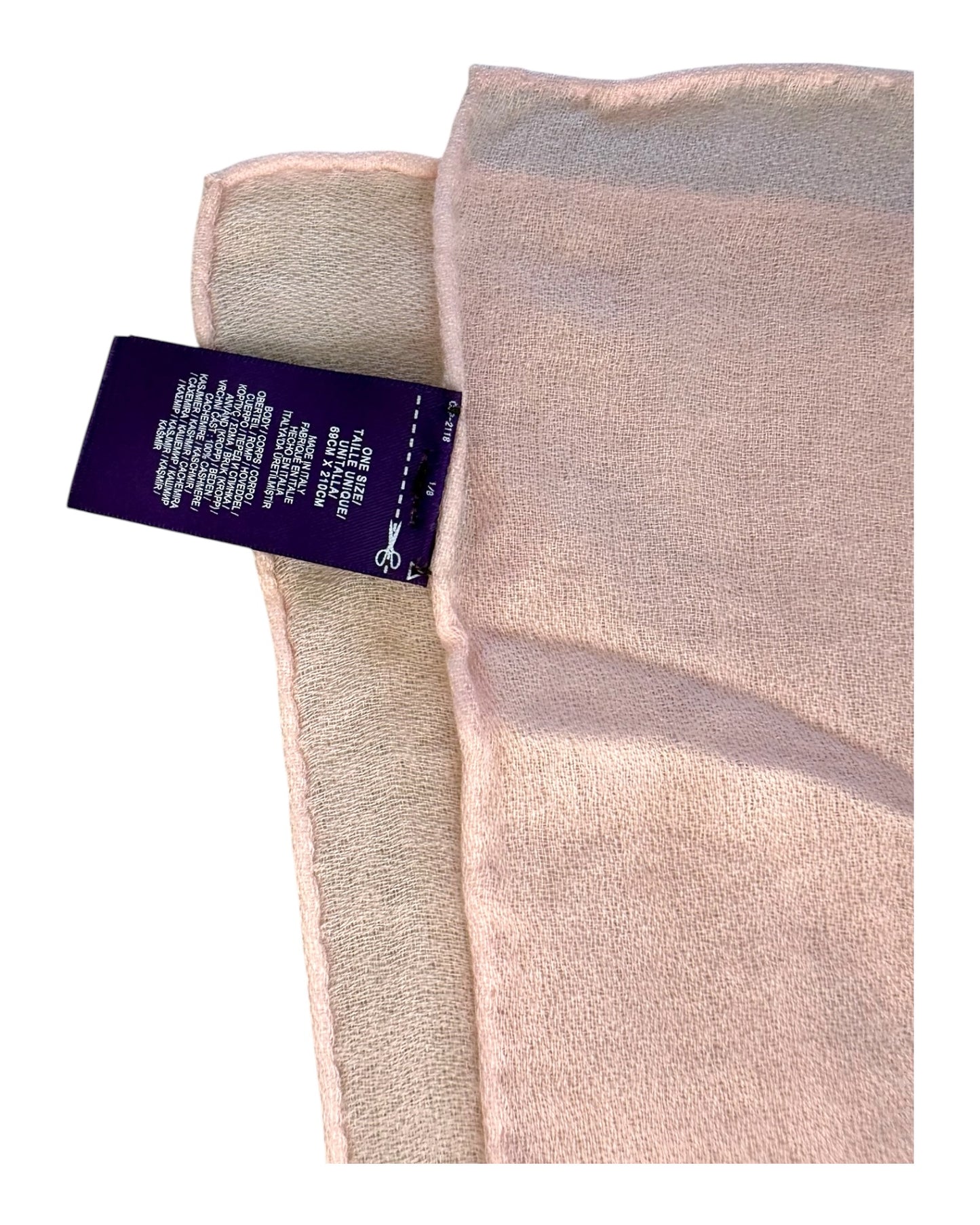 Vintage Ralph Lauren Purple Label Pink Cashmere Shawl