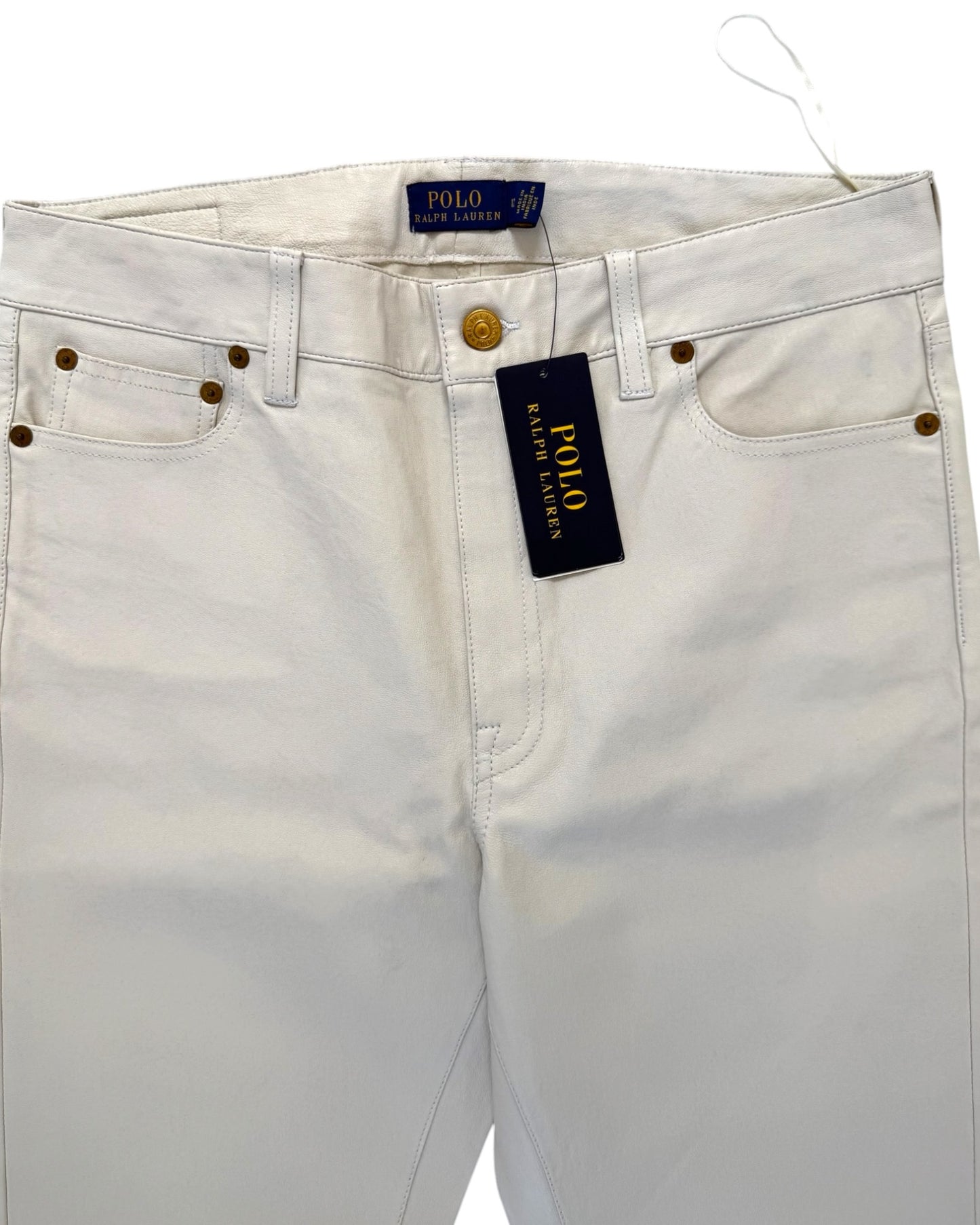 Pre-Loved POLO Ralph Lauren White Leather Skinny Pants