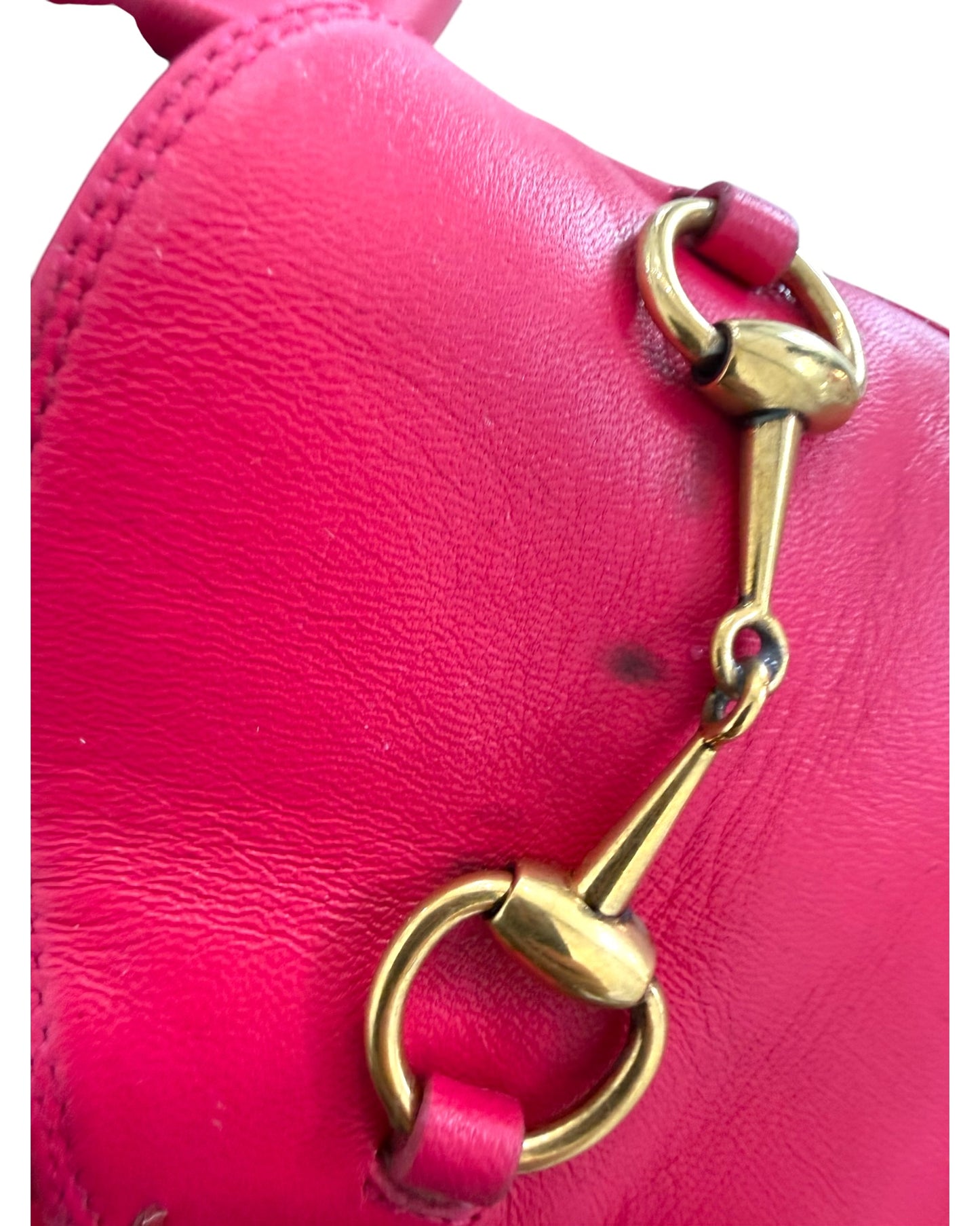 Vintage Gucci Hot Pink Horse Bit Loafers