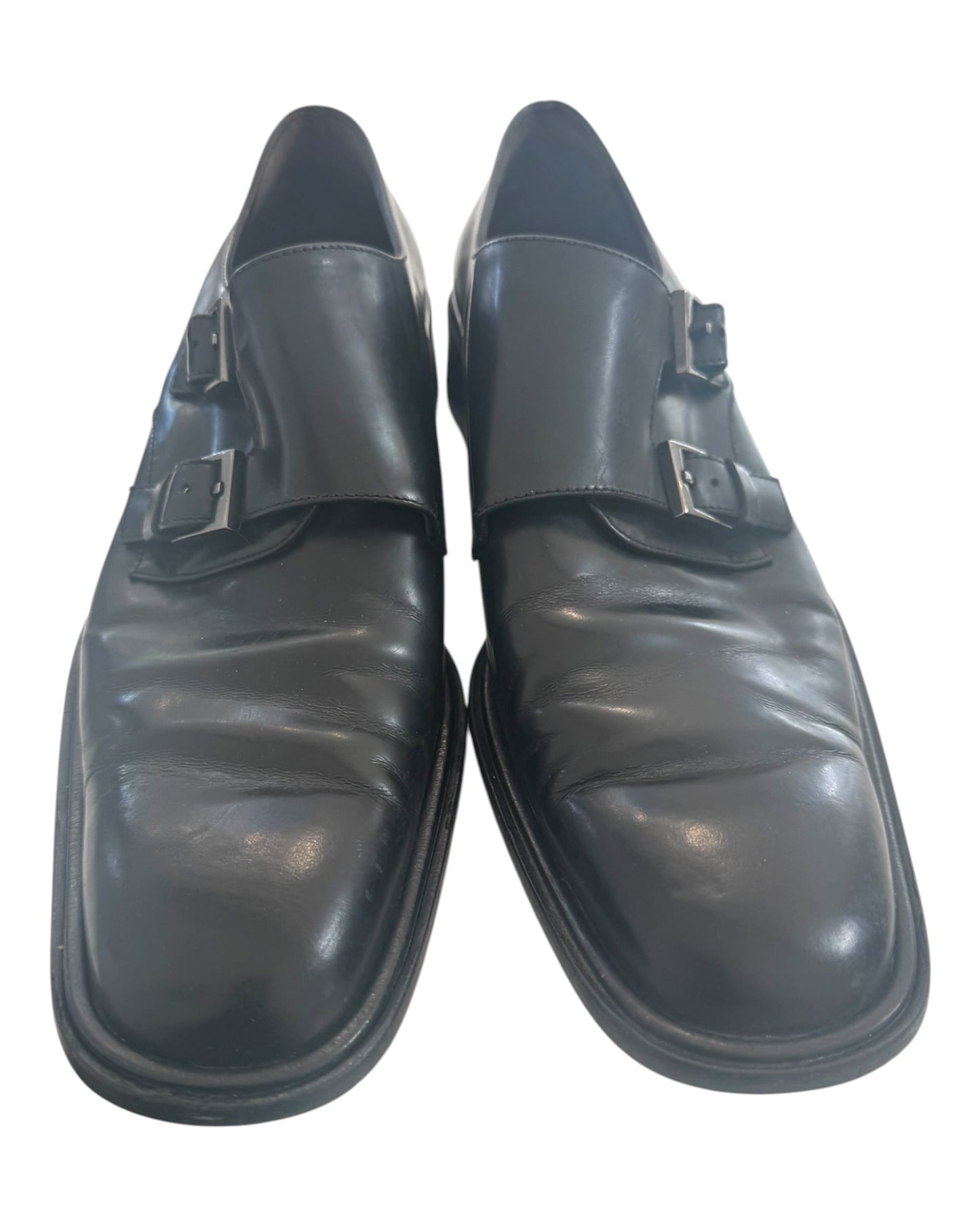 Vintage Gucci Black Double Monk Strap Shoes