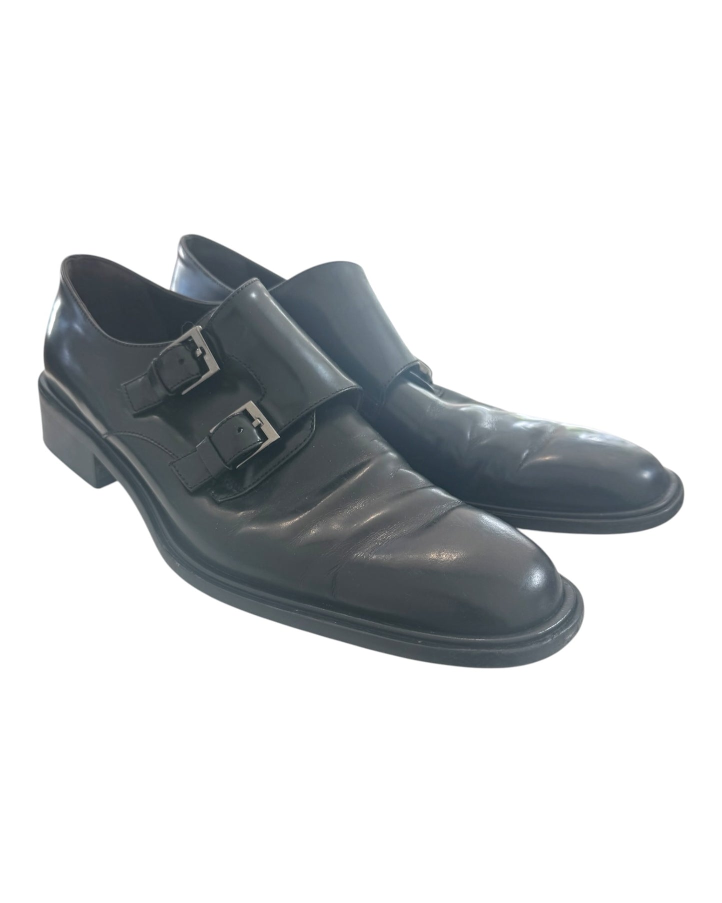 Vintage Gucci Black Double Monk Strap Shoes