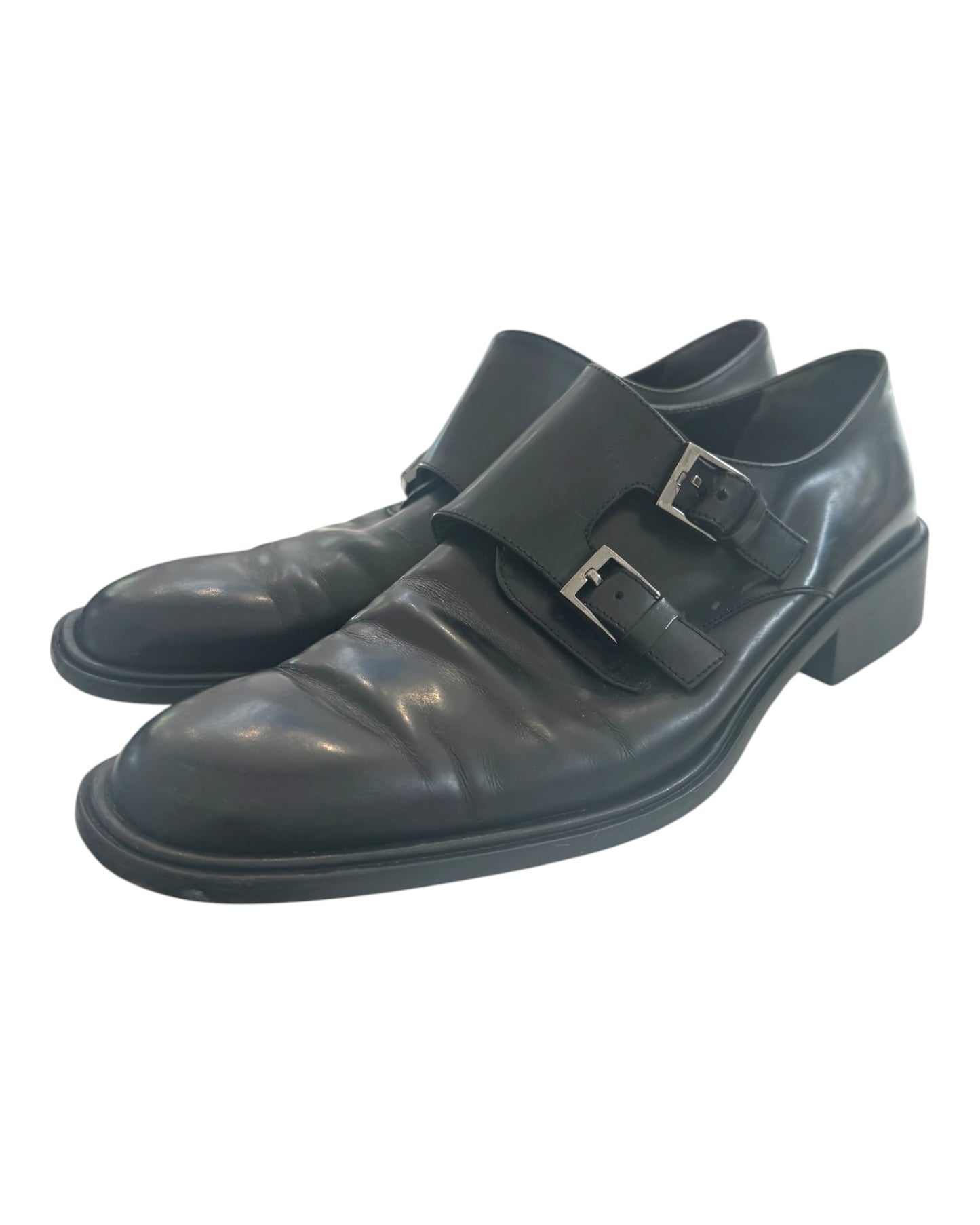 Vintage Gucci Black Double Monk Strap Shoes