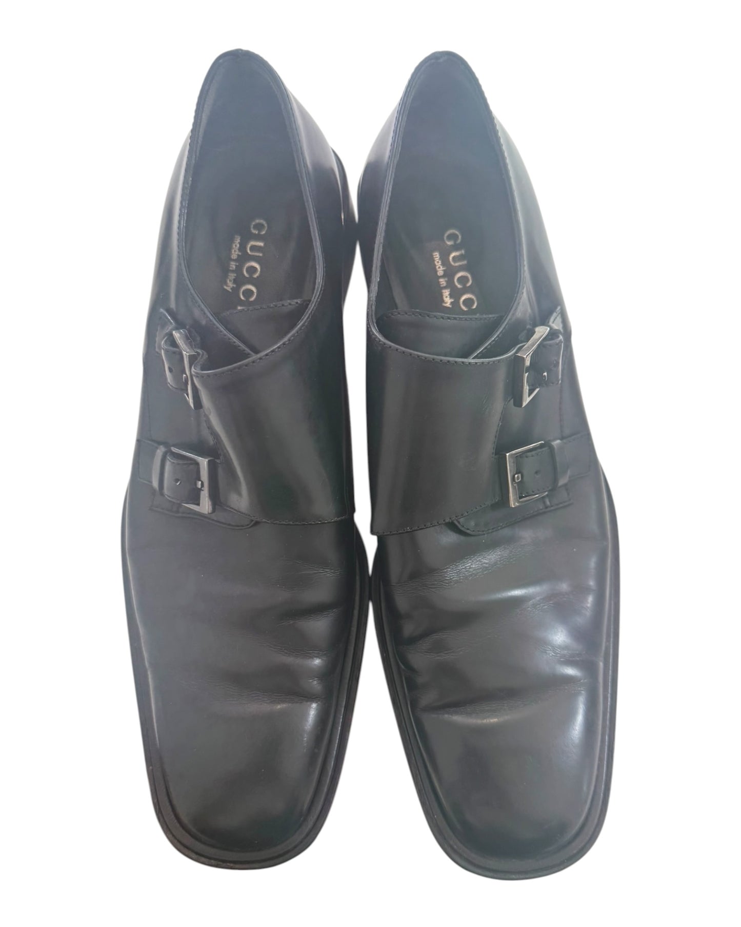Vintage Gucci Black Double Monk Strap Shoes