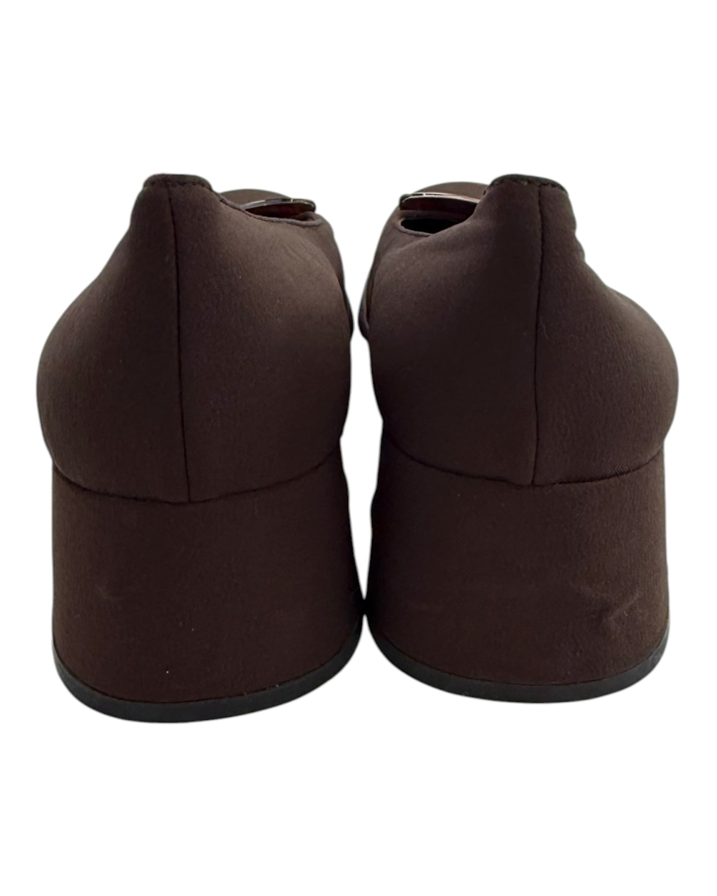 Vintage Prada Brown Logo Block Heels