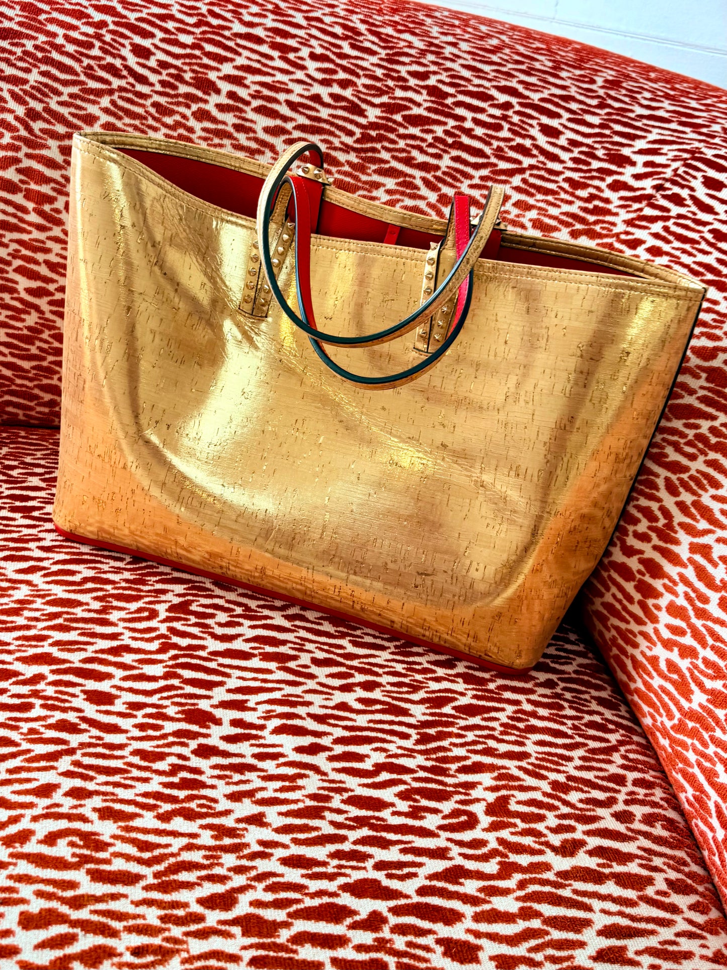 Pre-Loved Christian Louboutin Cabata Cork Bag