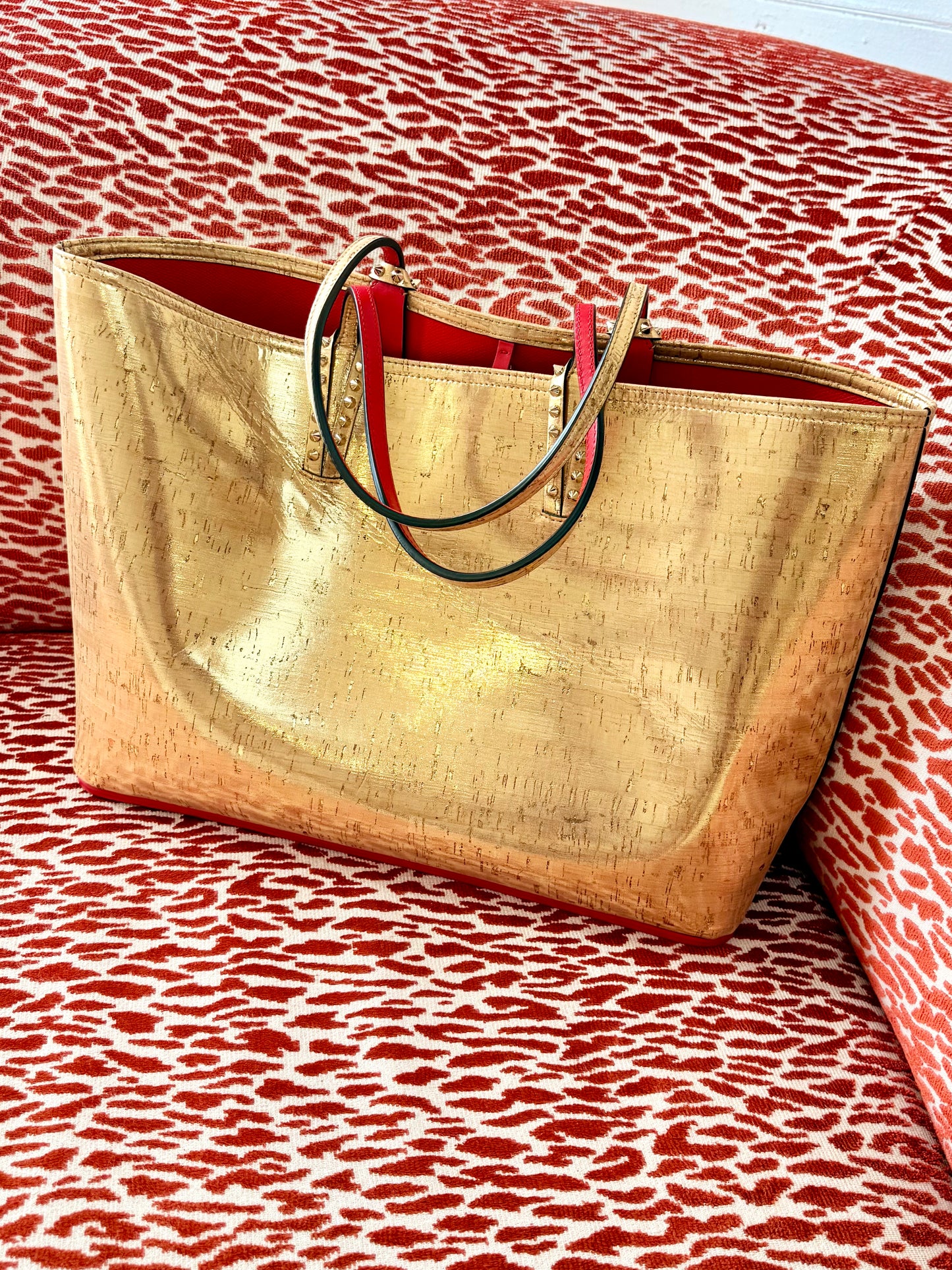 Pre-Loved Christian Louboutin Cabata Cork Bag
