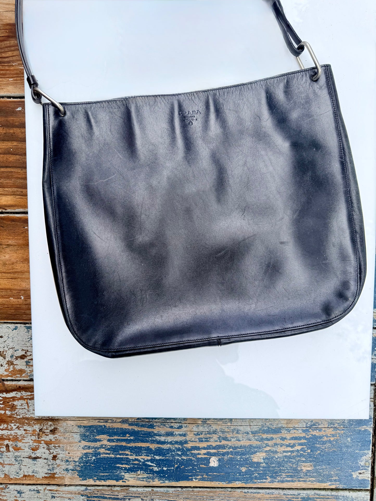 Vintage Prada Black Leather Bag