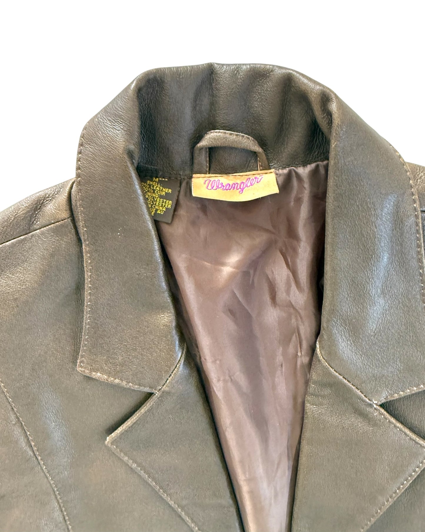 Vintage Wrangler Brown Leather Blazer
