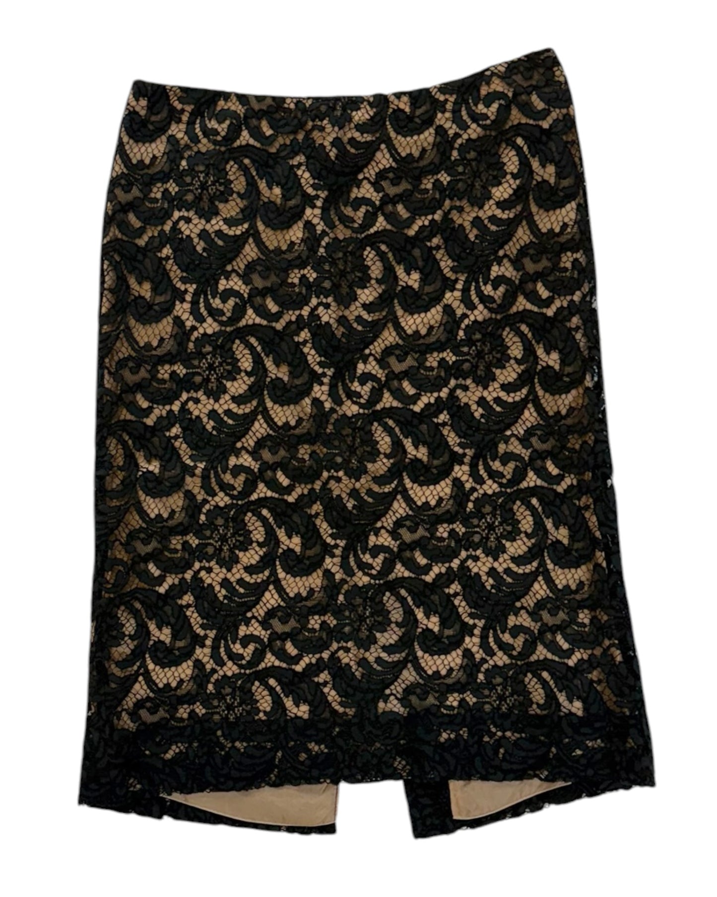Vintage Prada Black Lace Overlay Skirt
