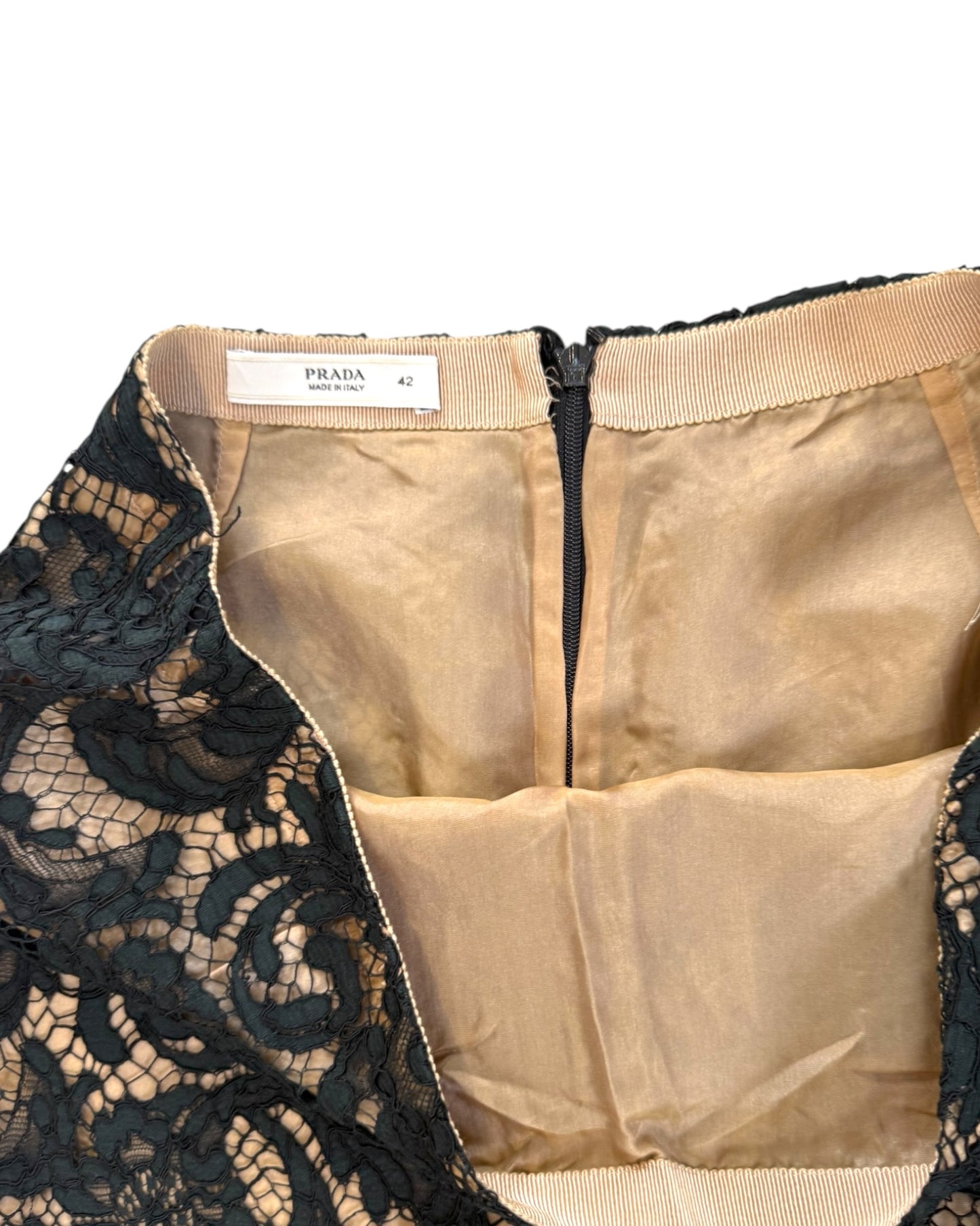 Vintage Prada Black Lace Overlay Skirt