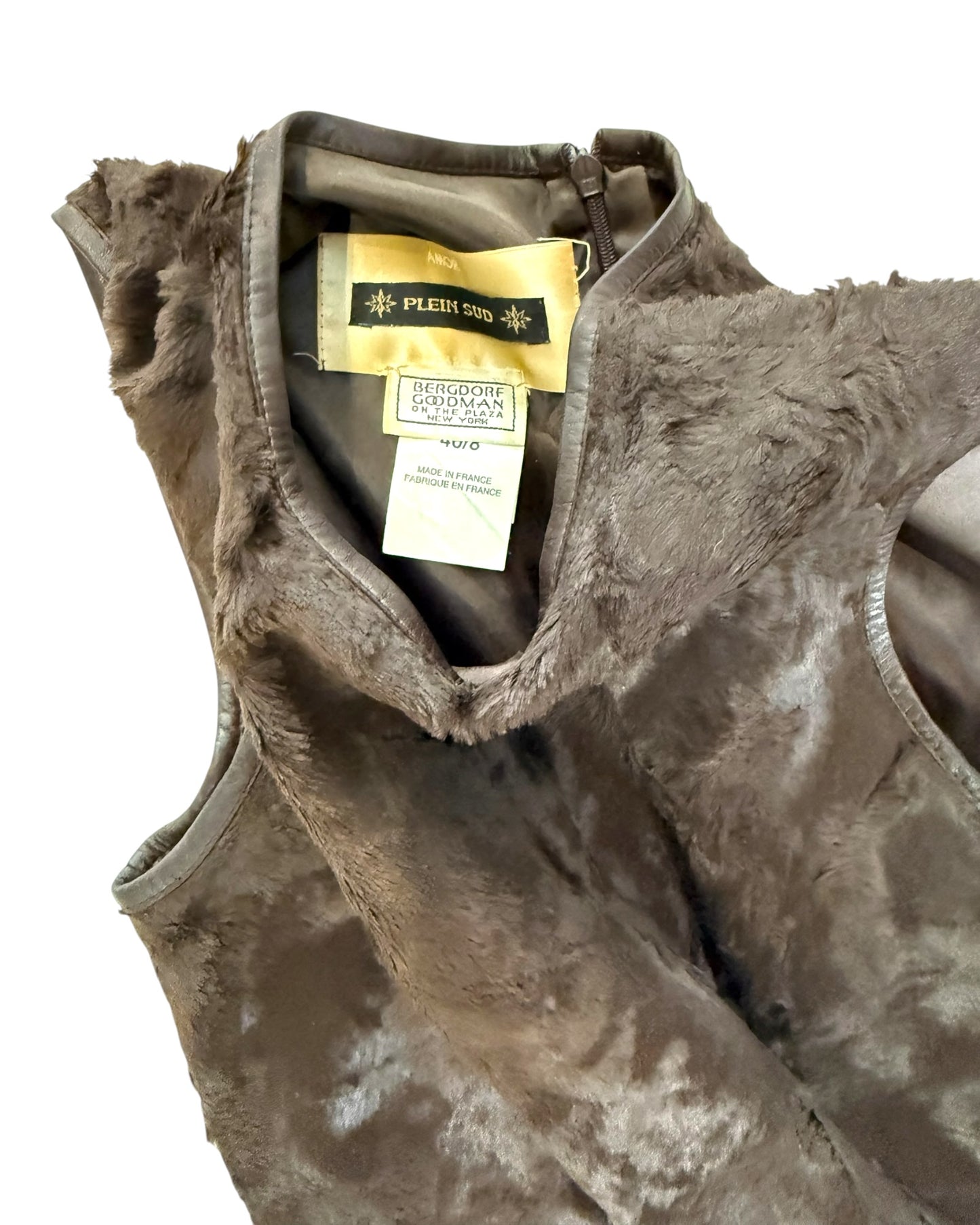 Vintage Plein Sud Fur and Leather Dress