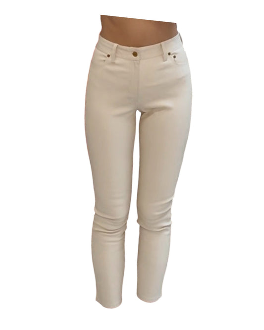 Pre-Loved POLO Ralph Lauren White Leather Skinny Pants