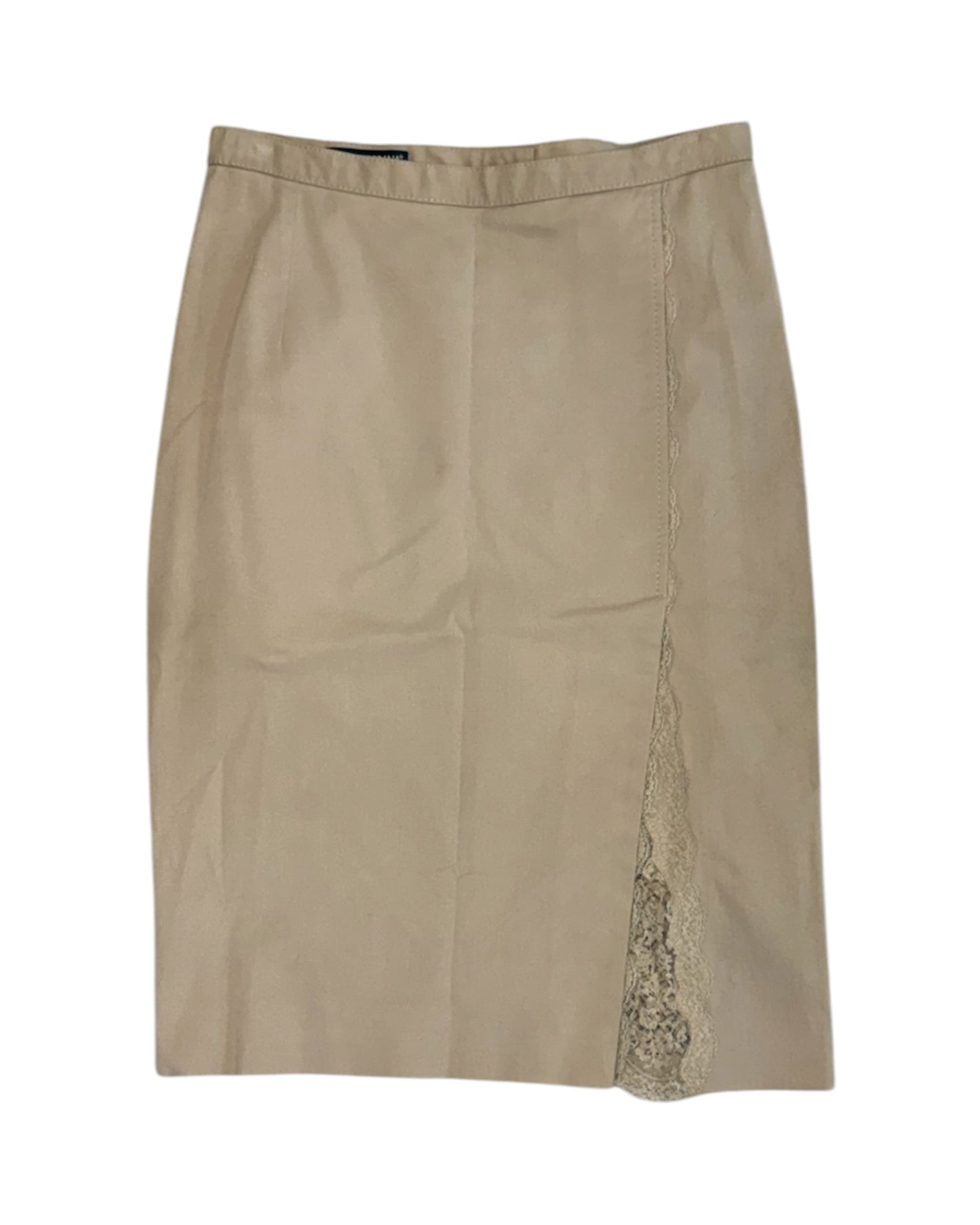 Vintage Dolce & Gabbana Beige Lace Pencil Skirt