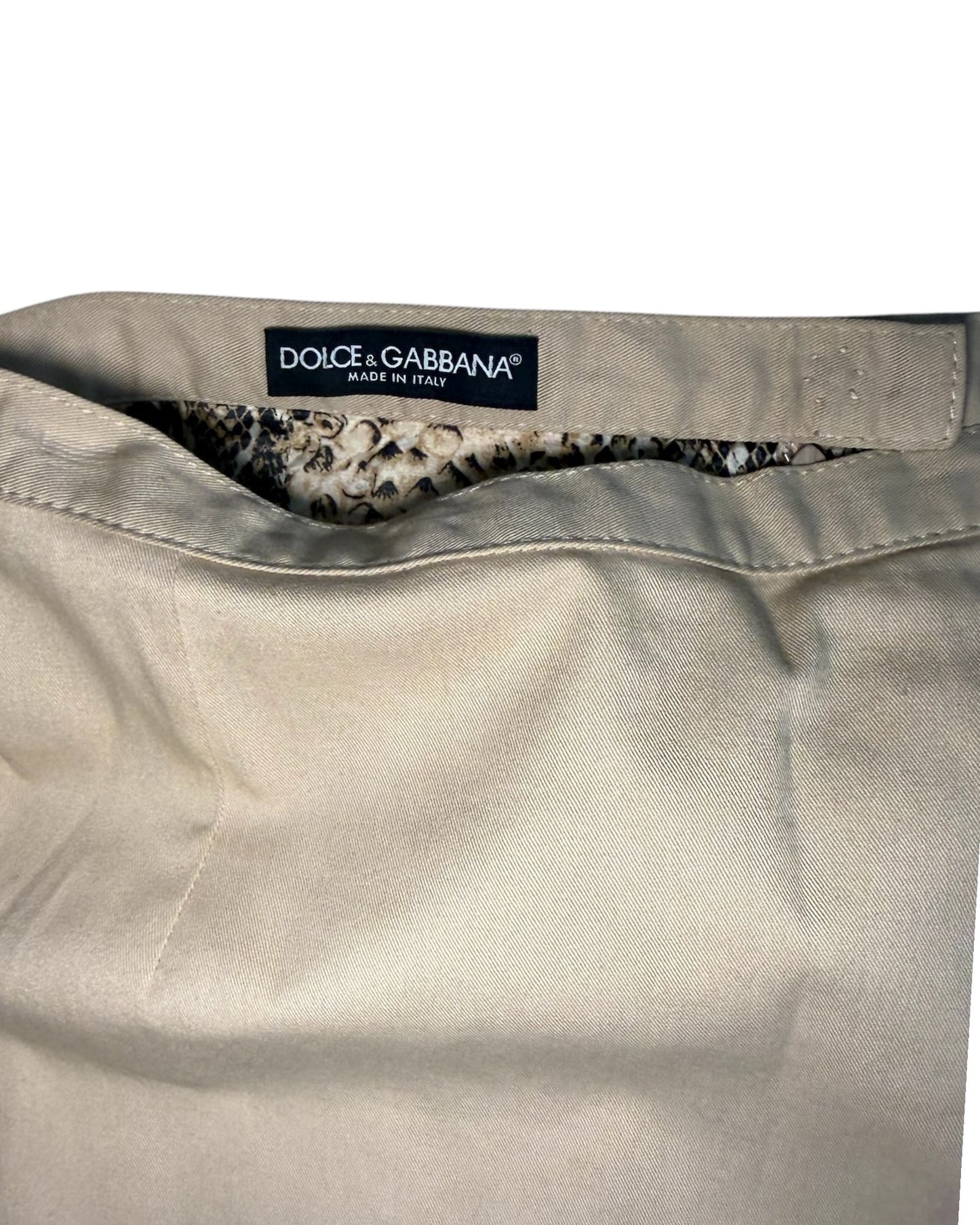 Vintage Dolce & Gabbana Beige Lace Pencil Skirt