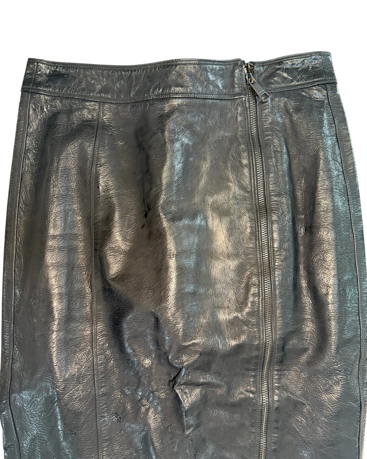 Vintage Burberry Black Leather Skirt