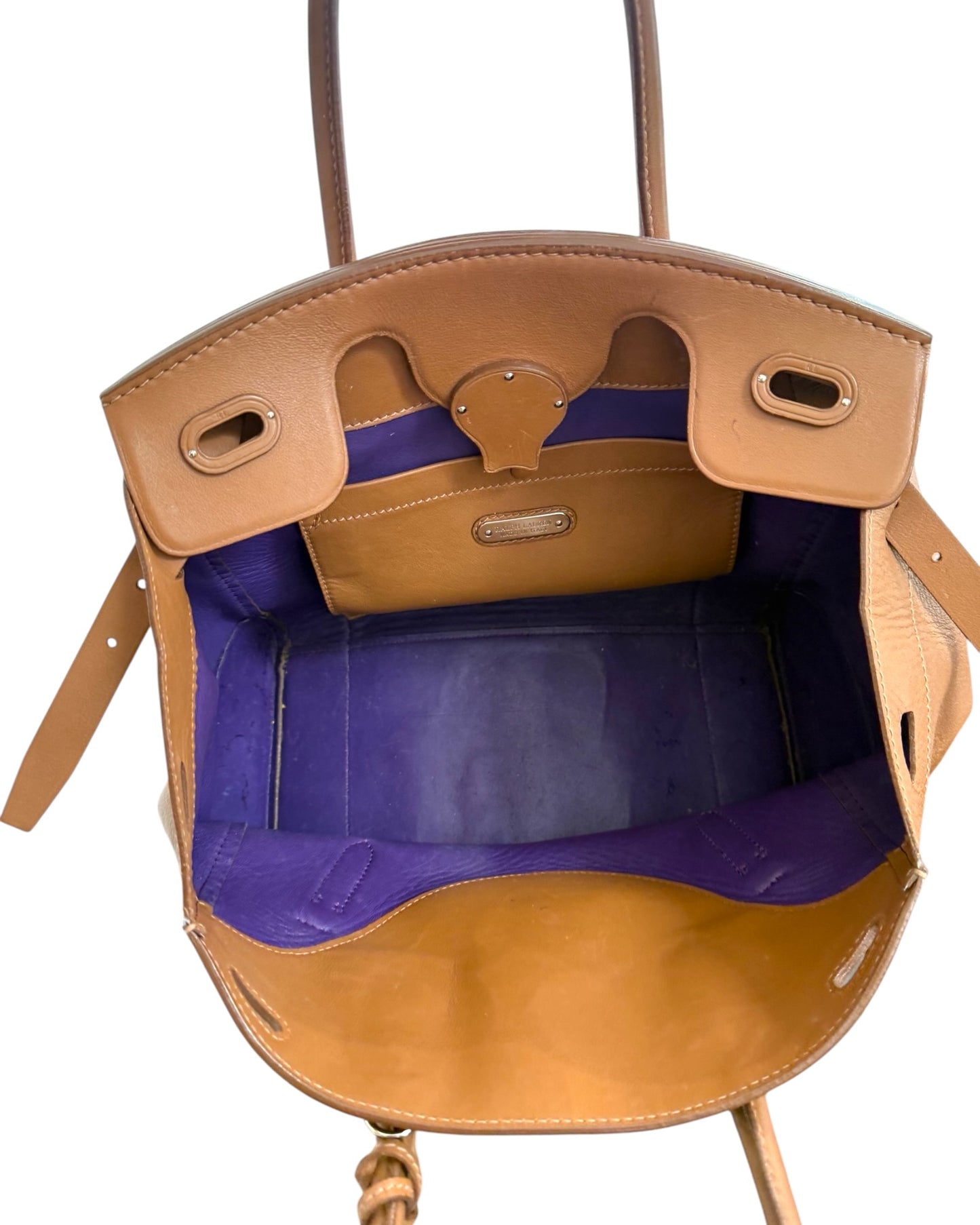 Pre-Loved Ralph Lauren Soft Ricky 33 Bag in Brown Leather