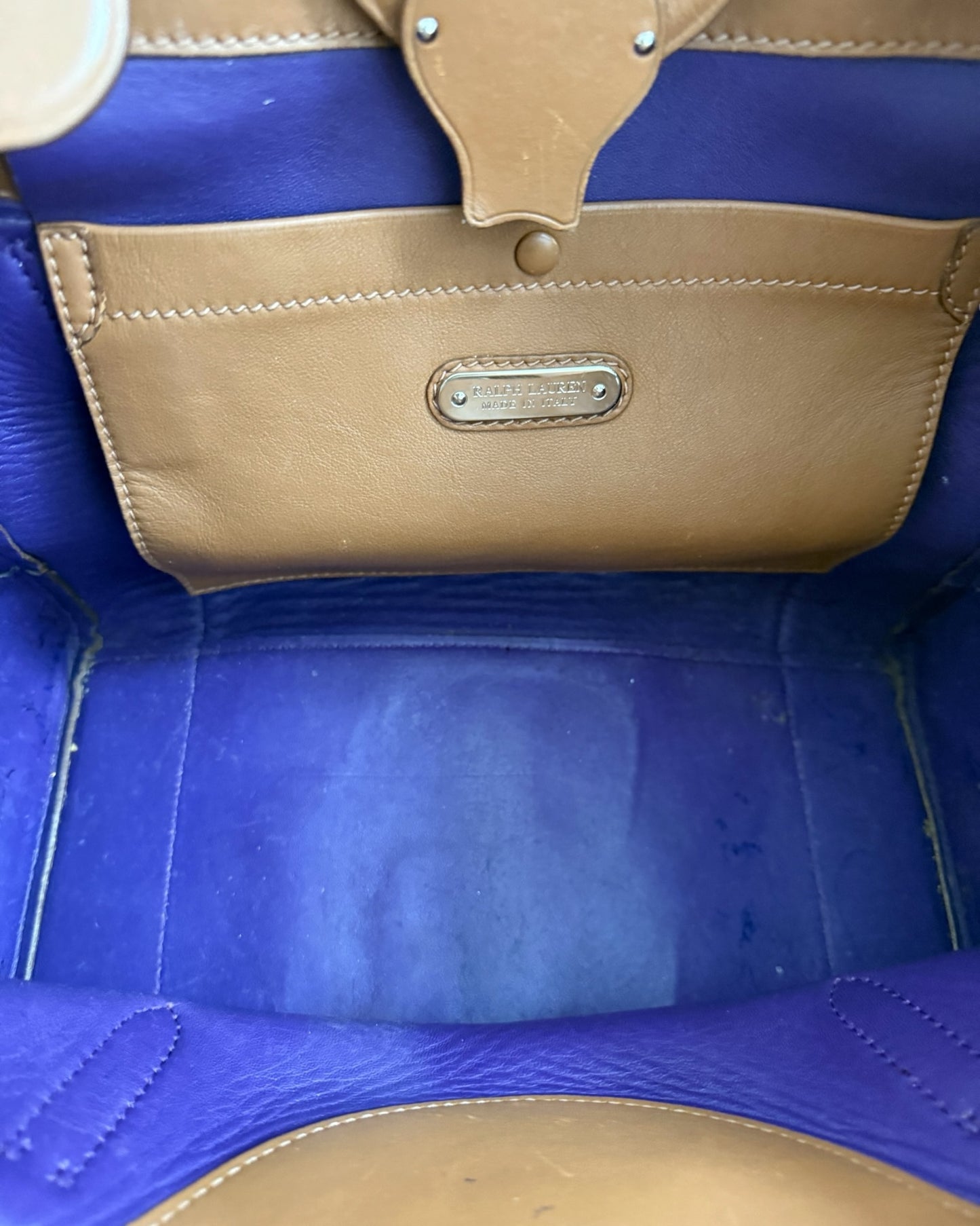 Pre-Loved Ralph Lauren Soft Ricky 33 Bag in Brown Leather