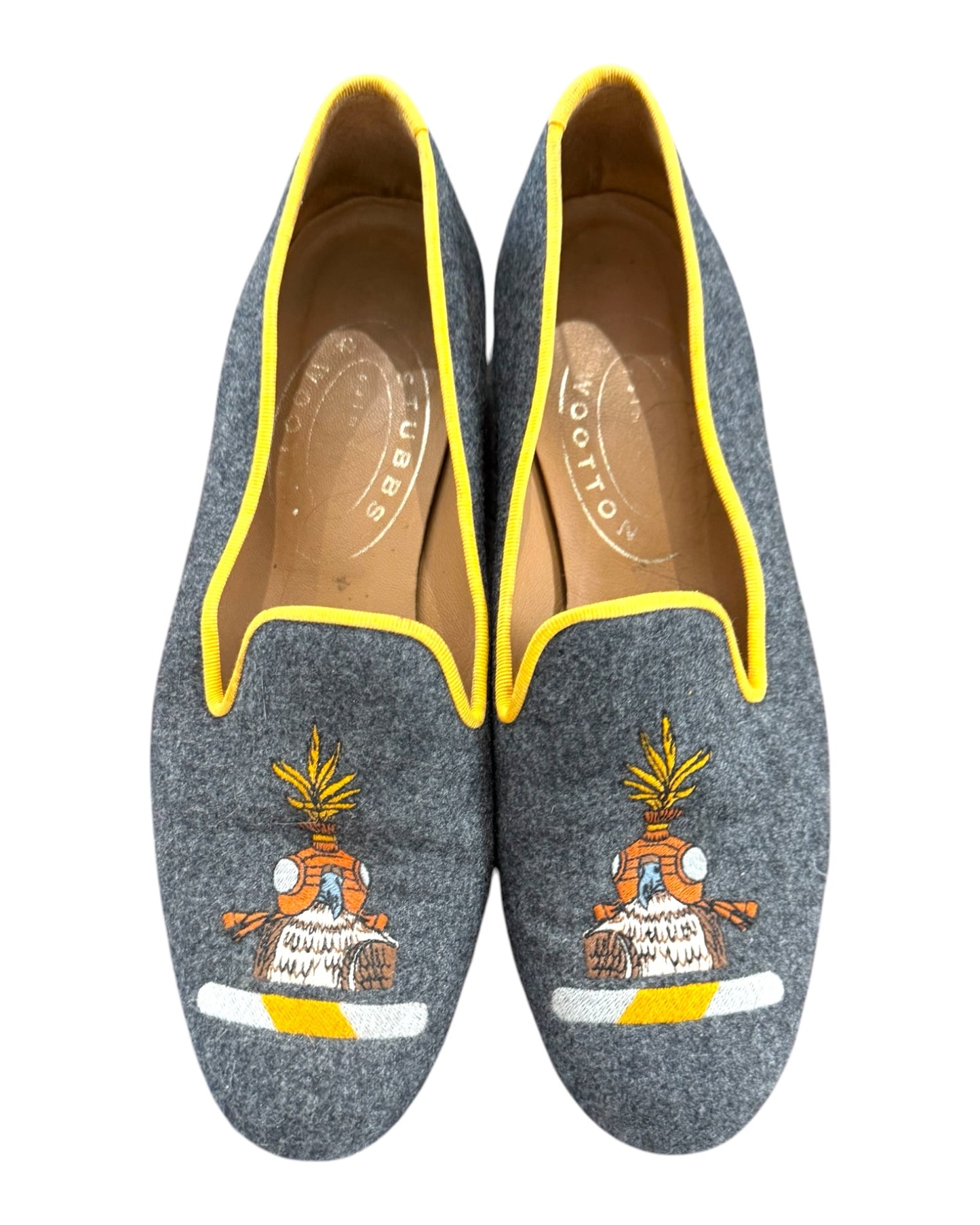 Pre-Loved Stubbs & Wootton Grey Falcon Loafers