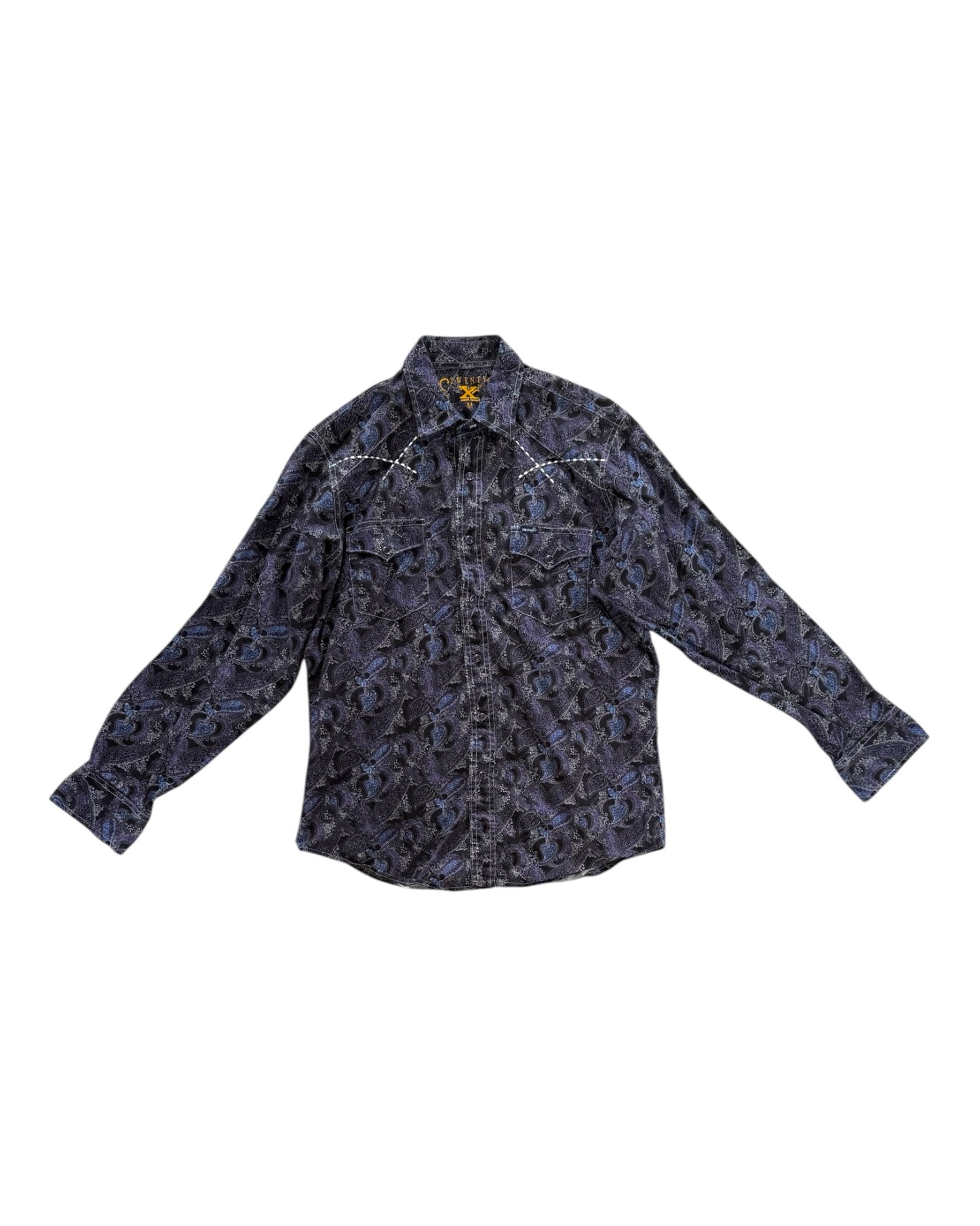 Vintage Y2K Wrangler Purple Paisley Western Top