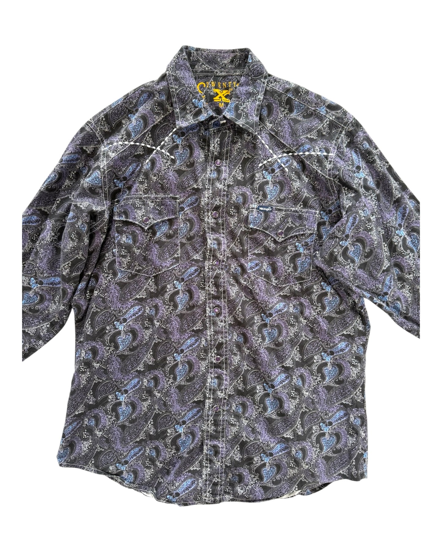 Vintage Y2K Wrangler Purple Paisley Western Top