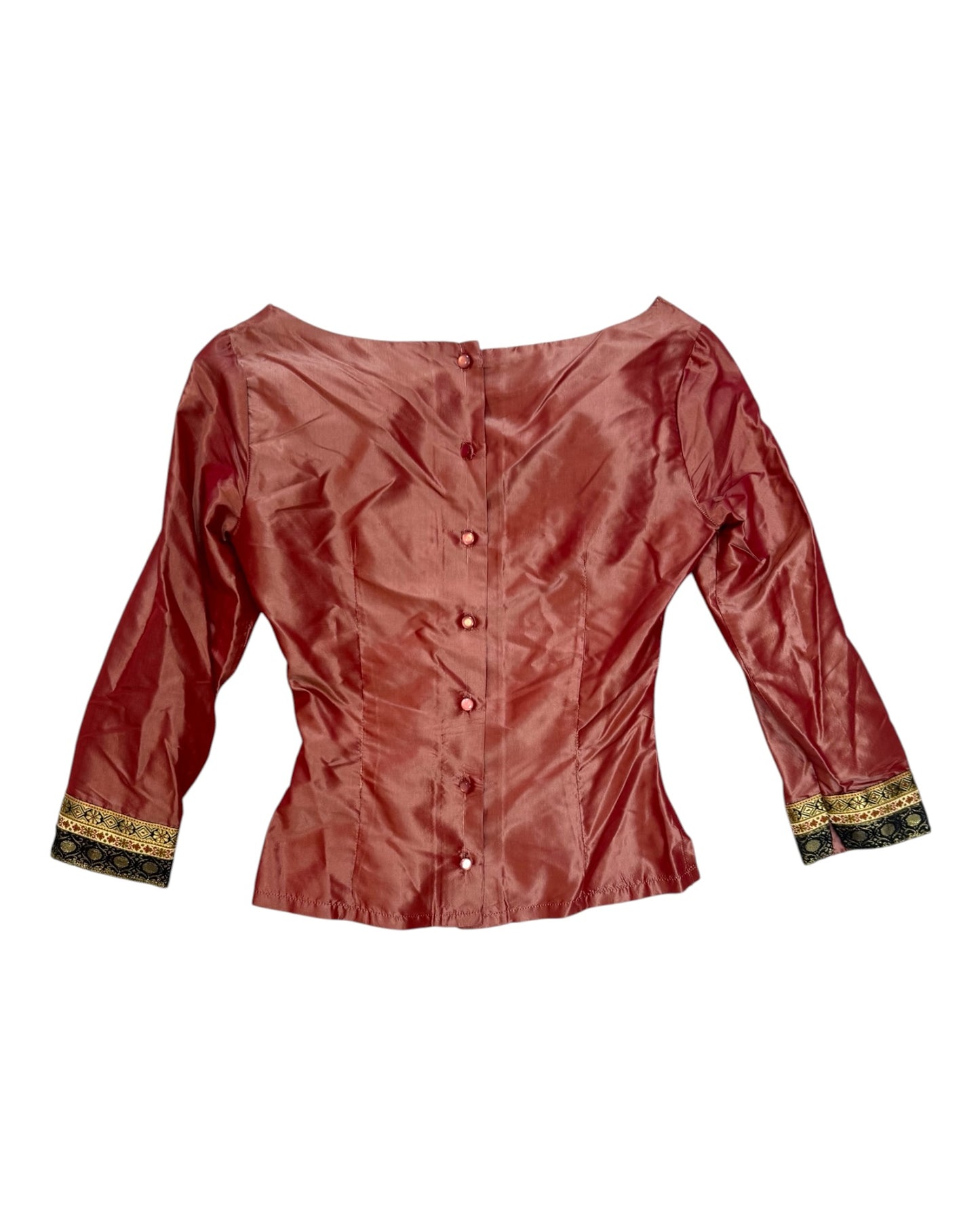 Vintage Iridescent Red Silk Blouse