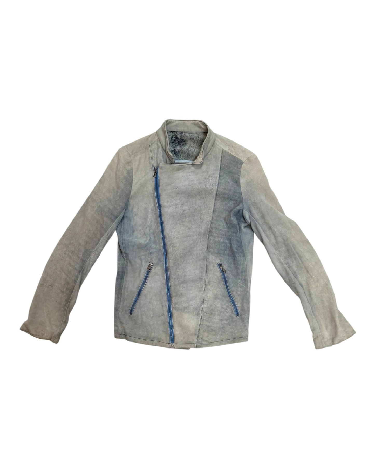 Vintage Diesel Black Gold Blue Leather Jacket
