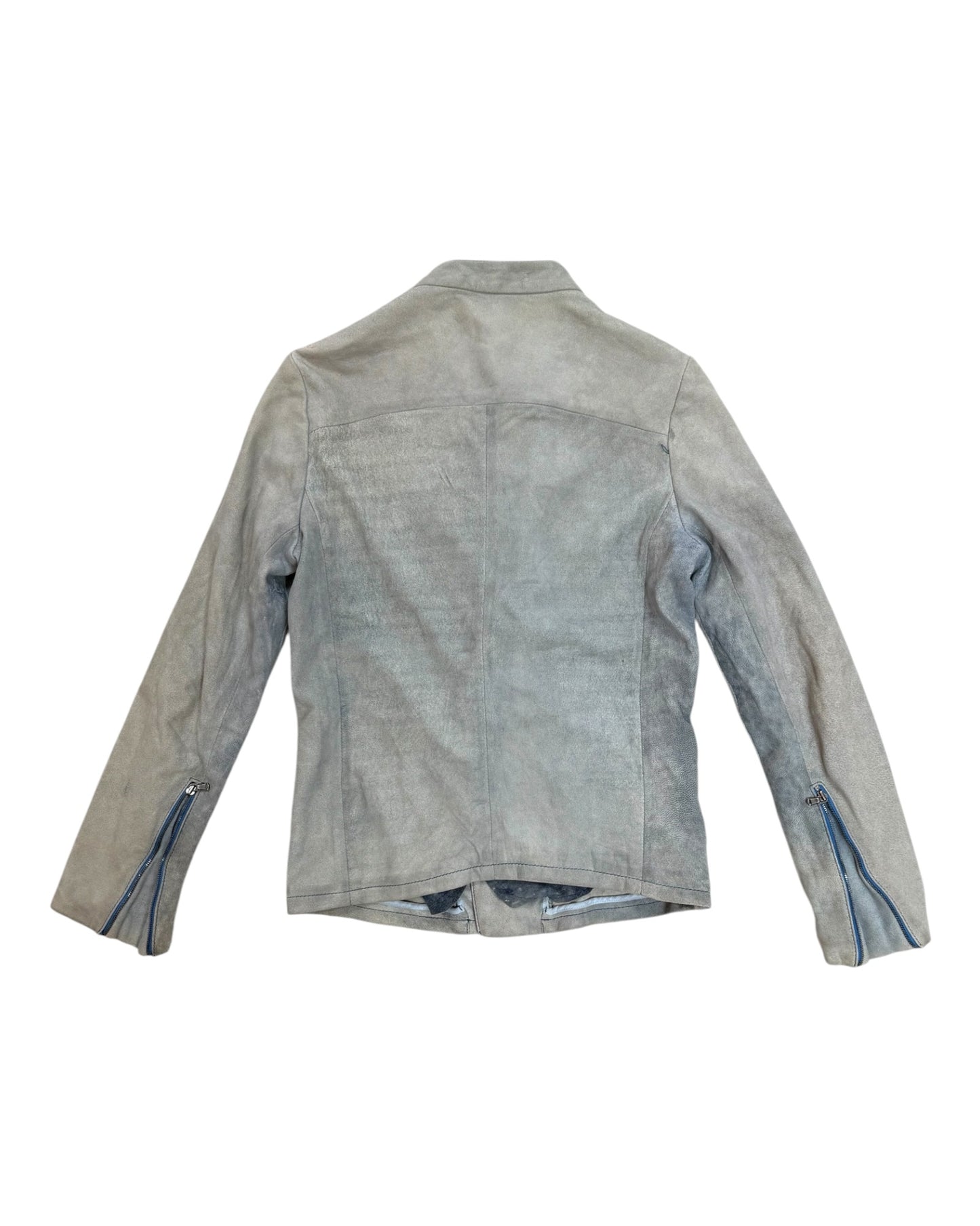 Vintage Diesel Black Gold Blue Leather Jacket
