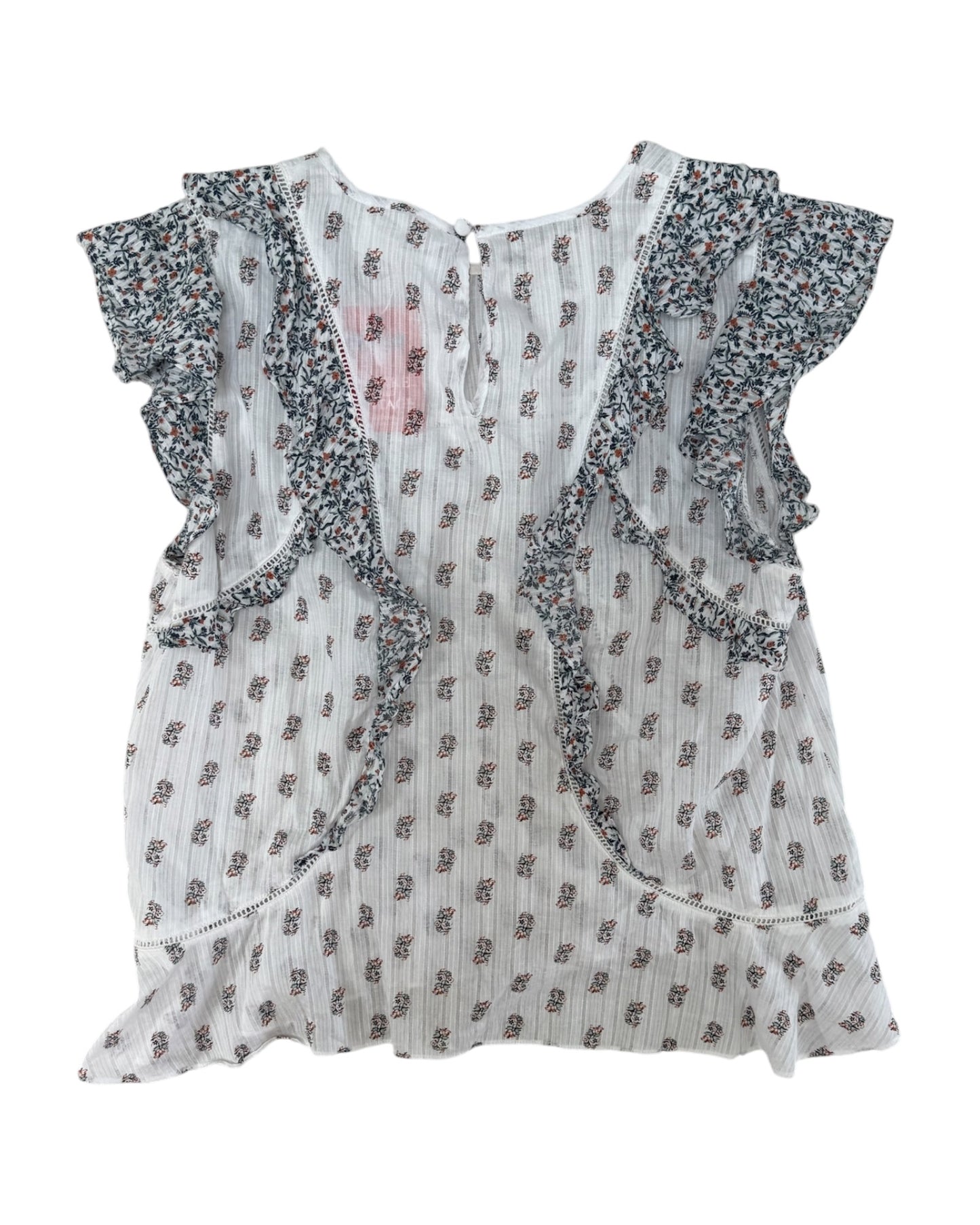 Pre-Loved Veronica Beard White Floral Blouse