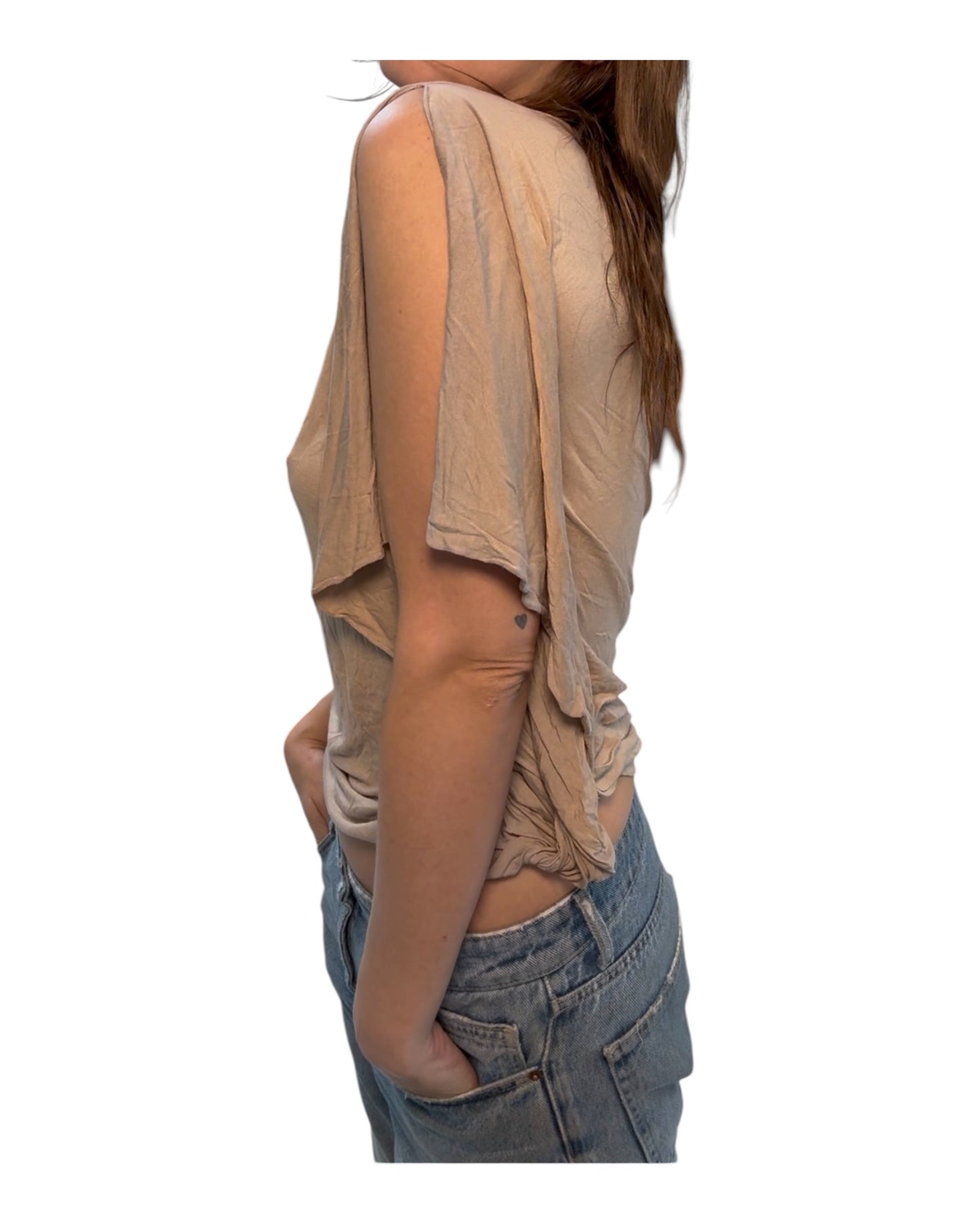 Vintage BUI by Barbara Bui Gathered Asymmetrical Top