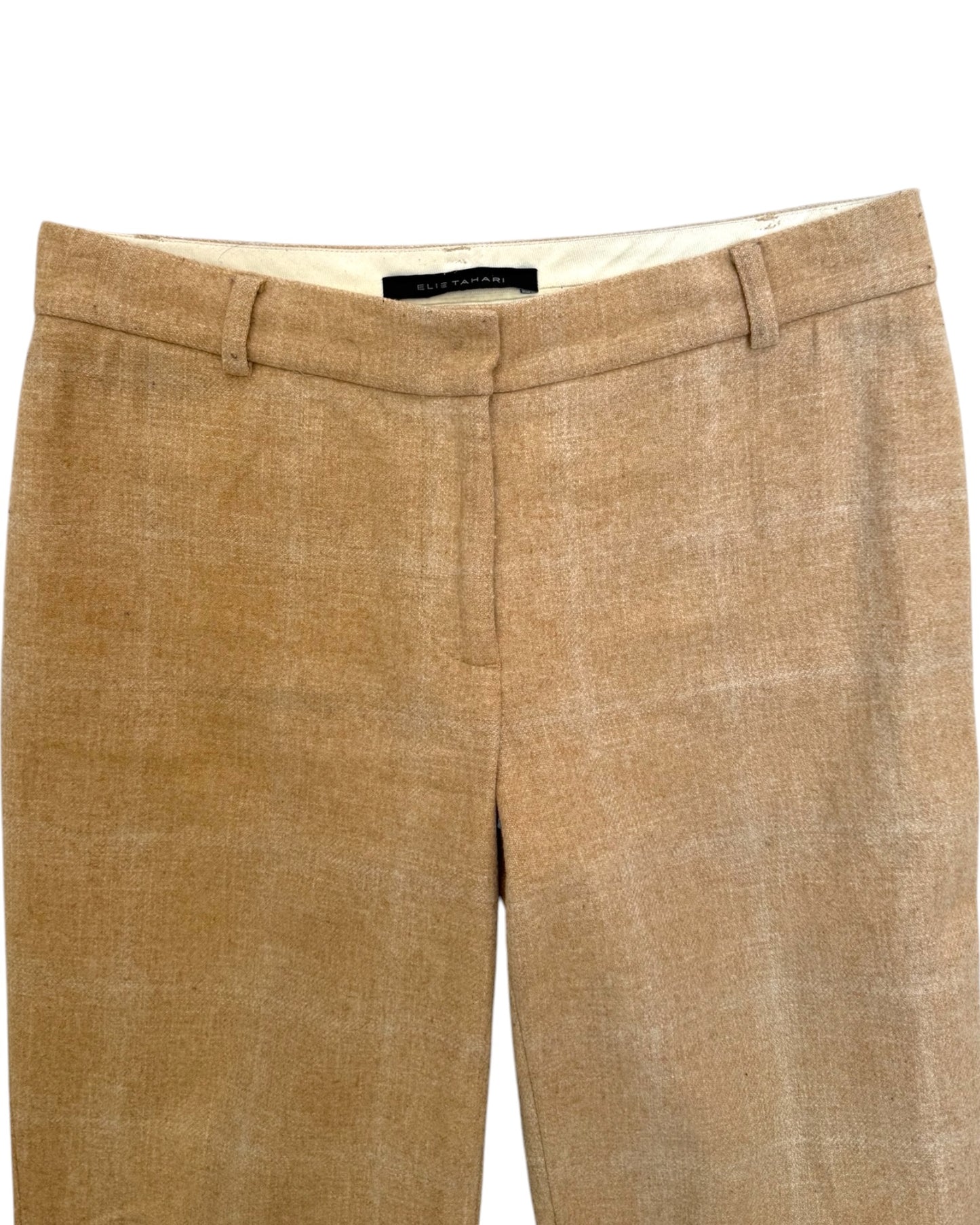 Vintage Elie Tahari Sand Plaid Trousers