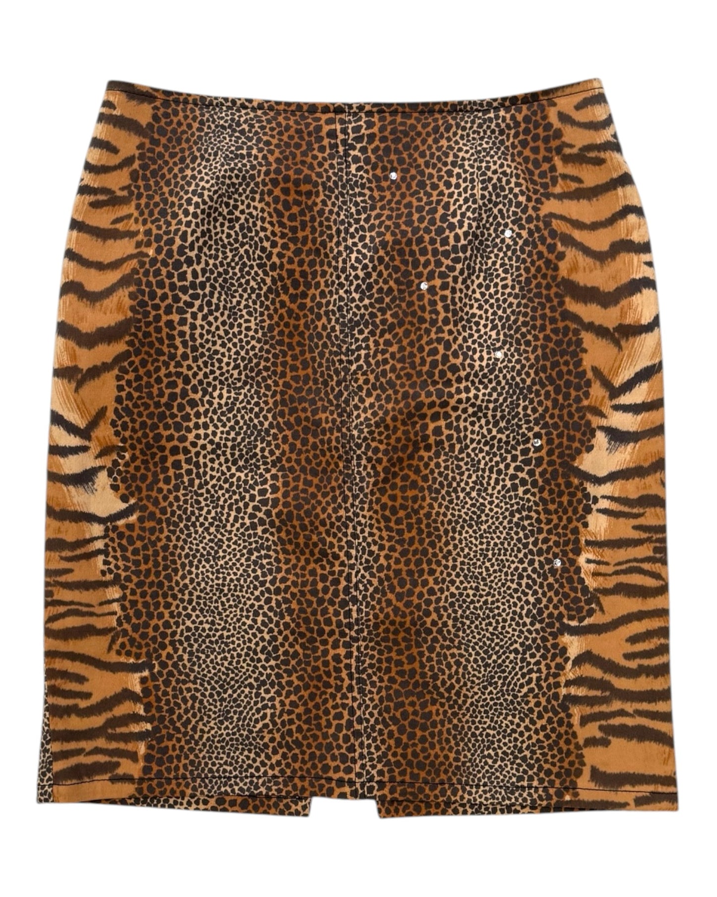 Vintage Blumarine Bedazzled Animal Print Skirt