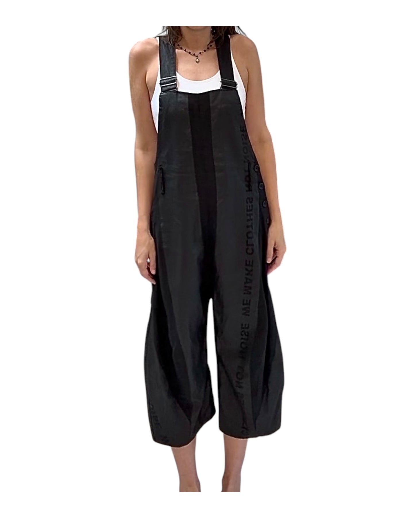 Pre-Loved Lurdes Bergada Black Linen Overalls