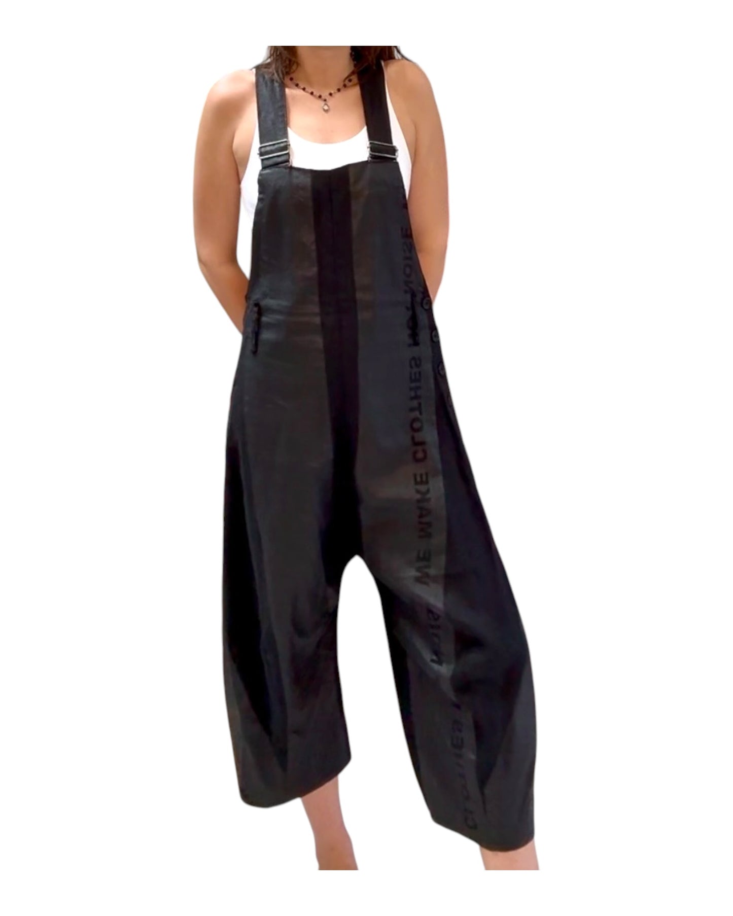 Pre-Loved Lurdes Bergada Black Linen Overalls