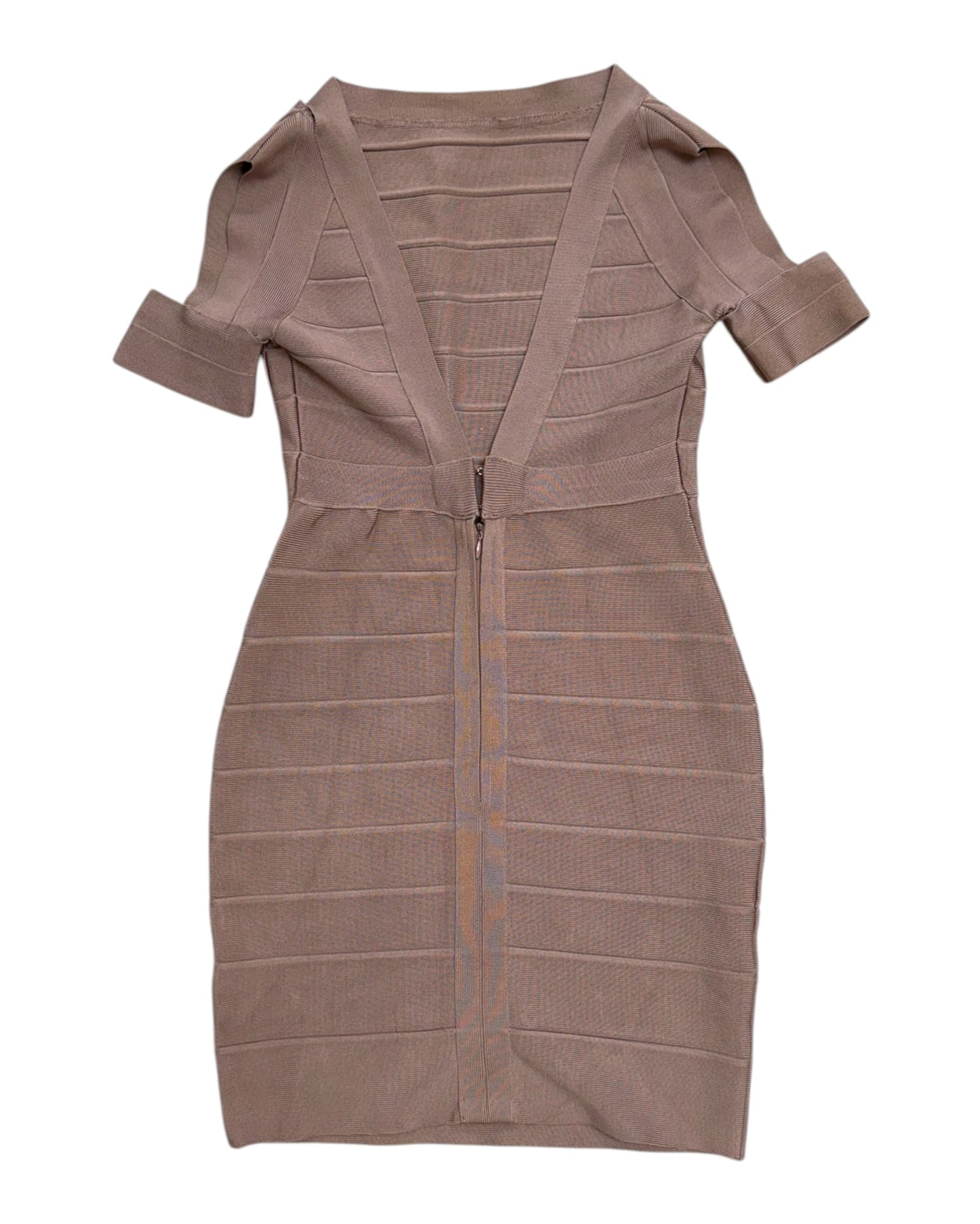 Vintage Herve Leger Taupe Mini Dress