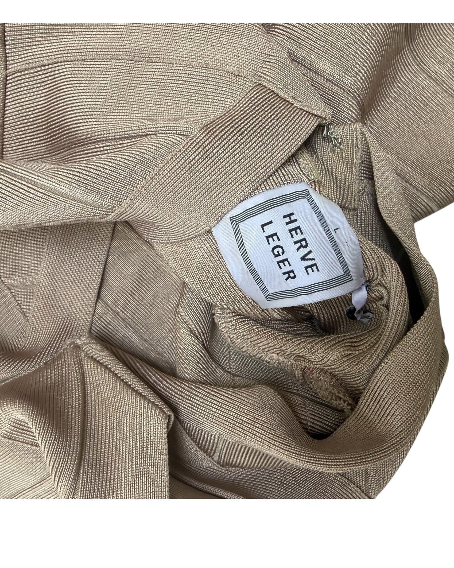 Vintage Herve Leger Taupe Mini Dress