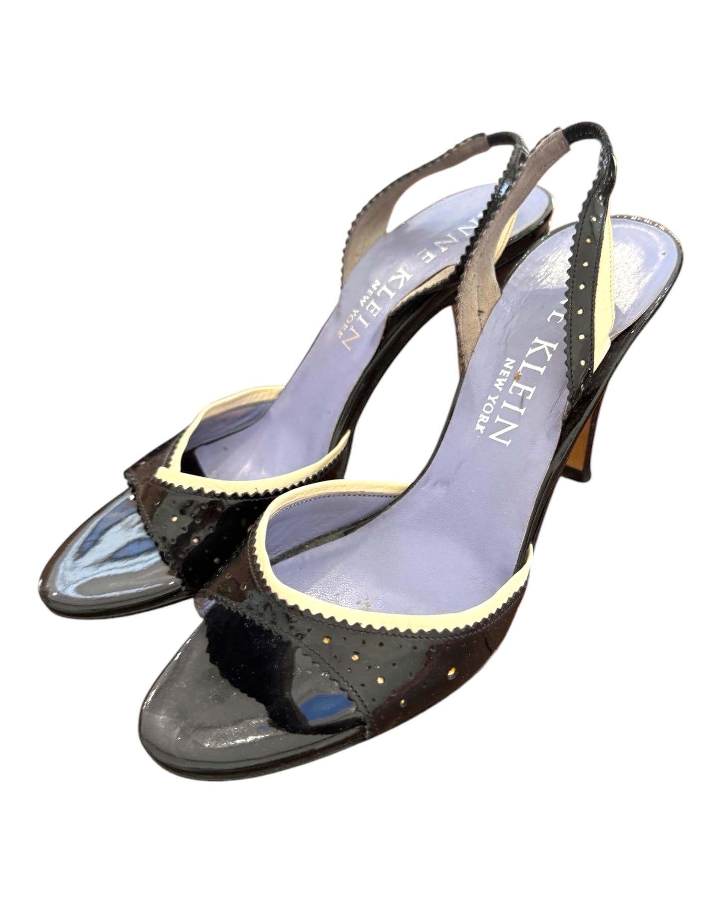 Vintage Anne Klein Patent Leather Slingback Sandals