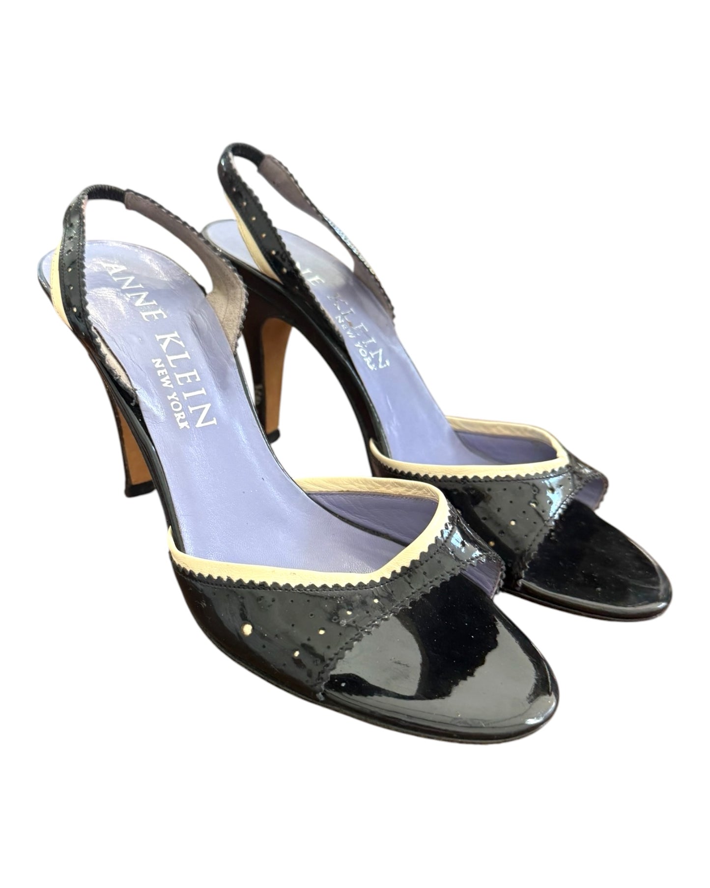 Vintage Anne Klein Patent Leather Slingback Sandals
