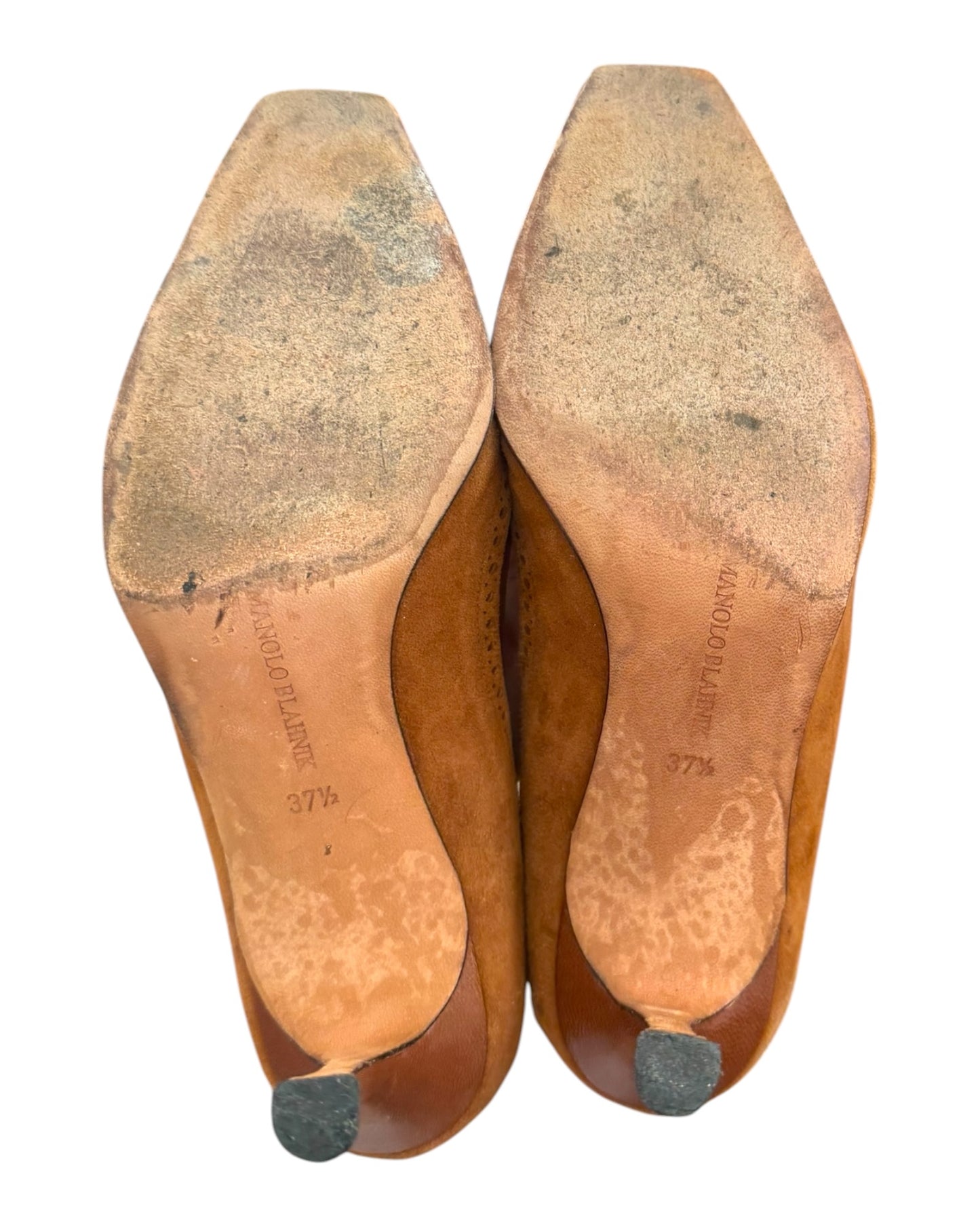 Vintage Manolo Blahnik Brown Leather and Suede Laced Heels