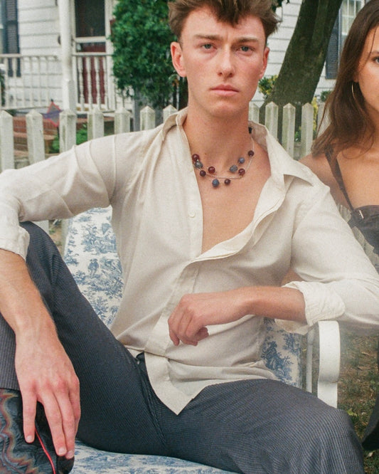 Vintage Pierre Cardin Sheer Button-Up Top