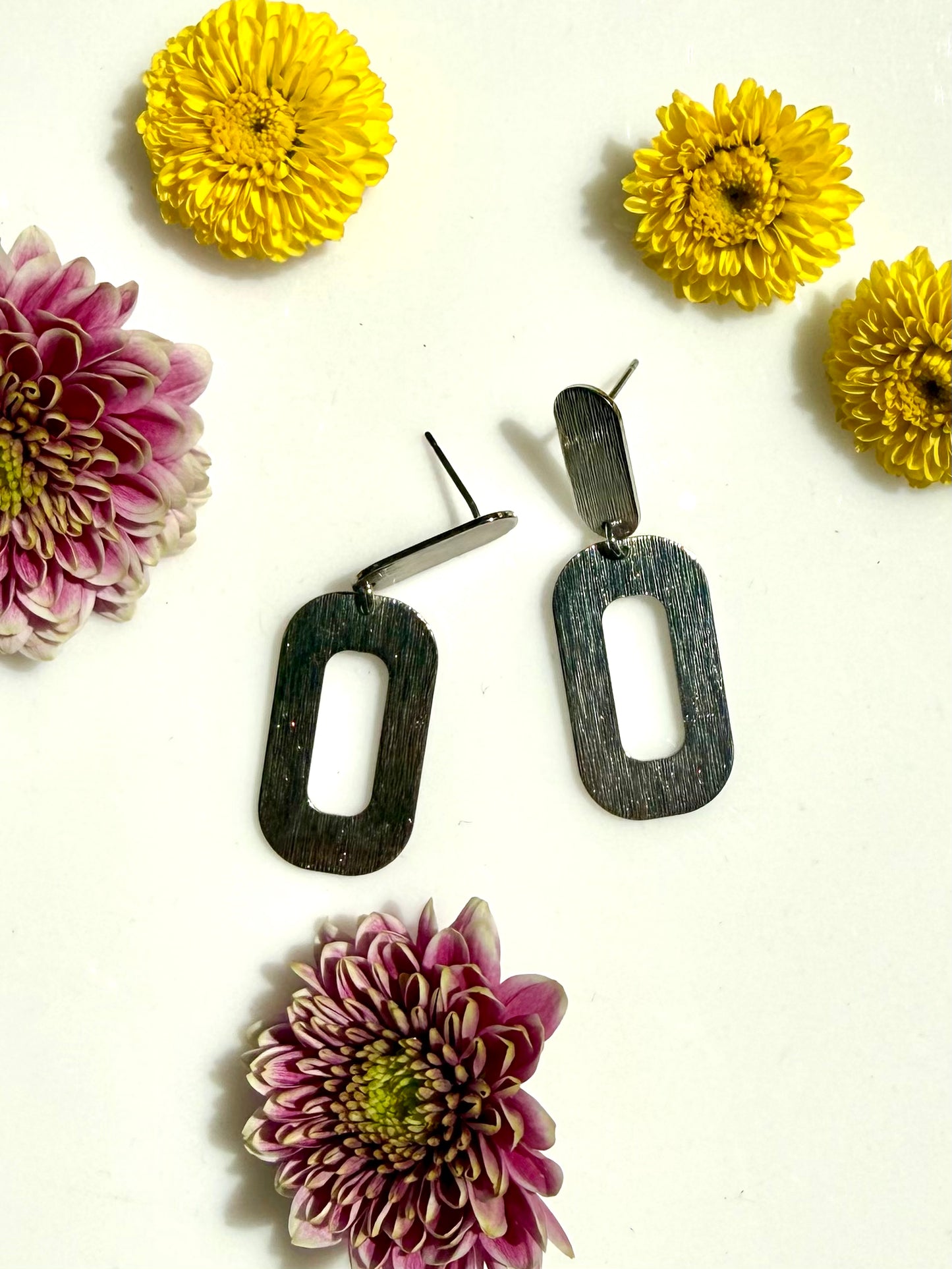 Vintage Silver Geometric Earrings