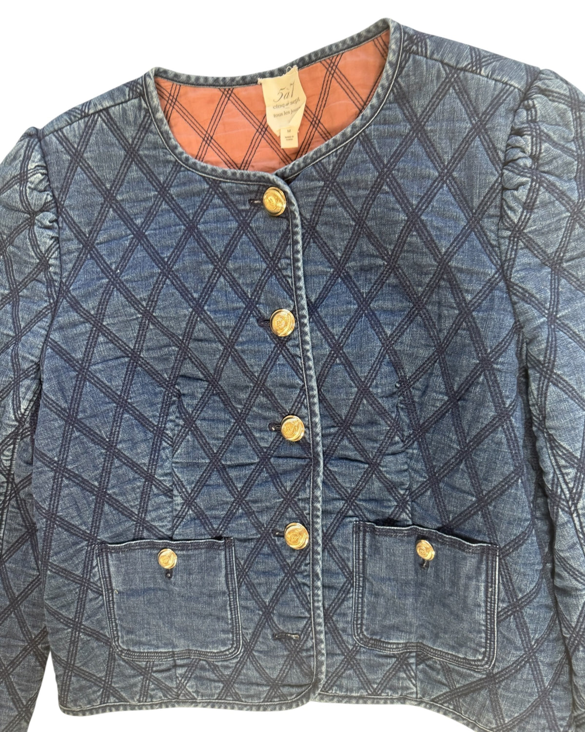 Pre-Loved Quilted Denim Jacket