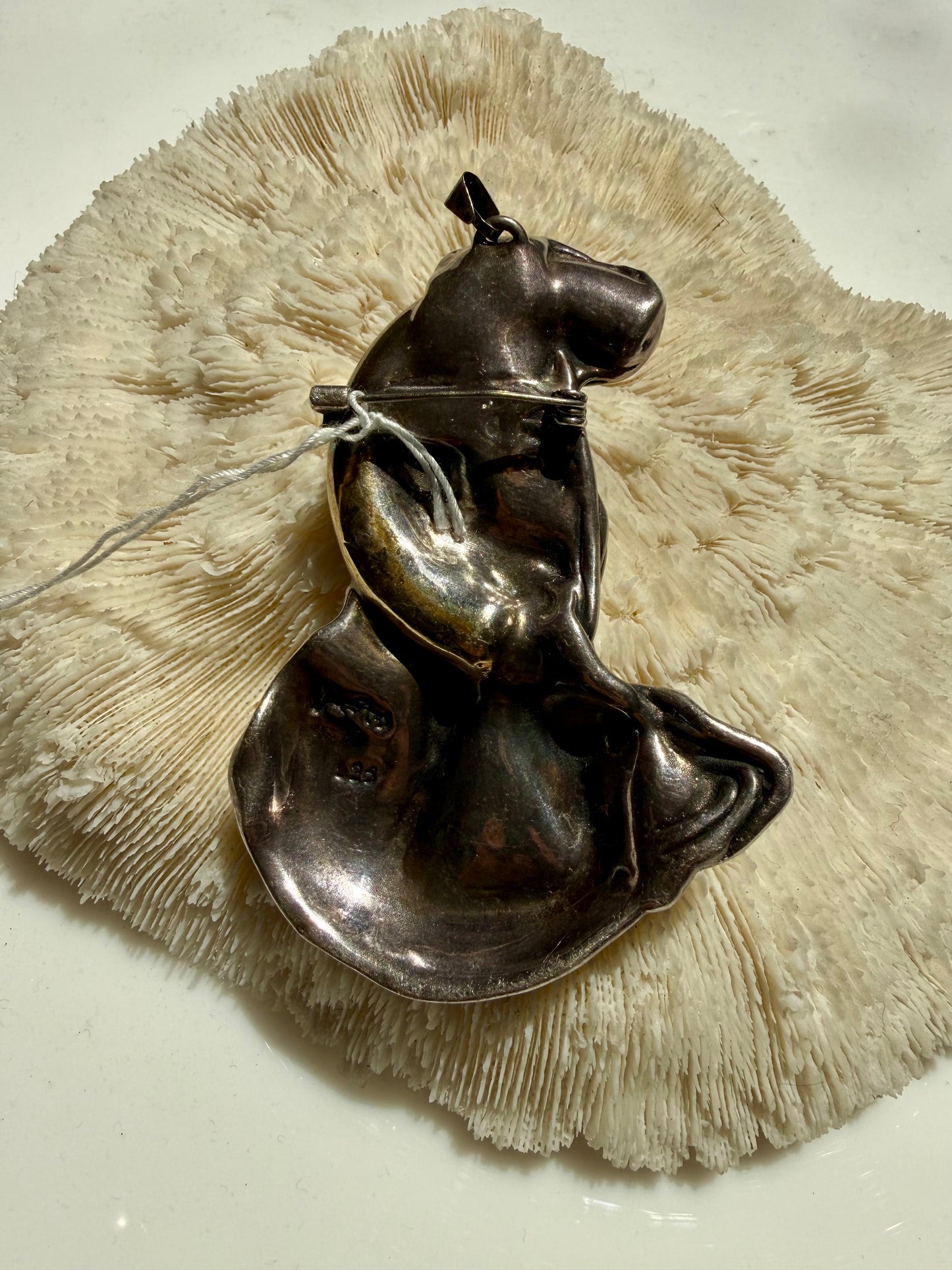 Vintage Gold and Sterling Silver Artistic Brooch or Pendant
