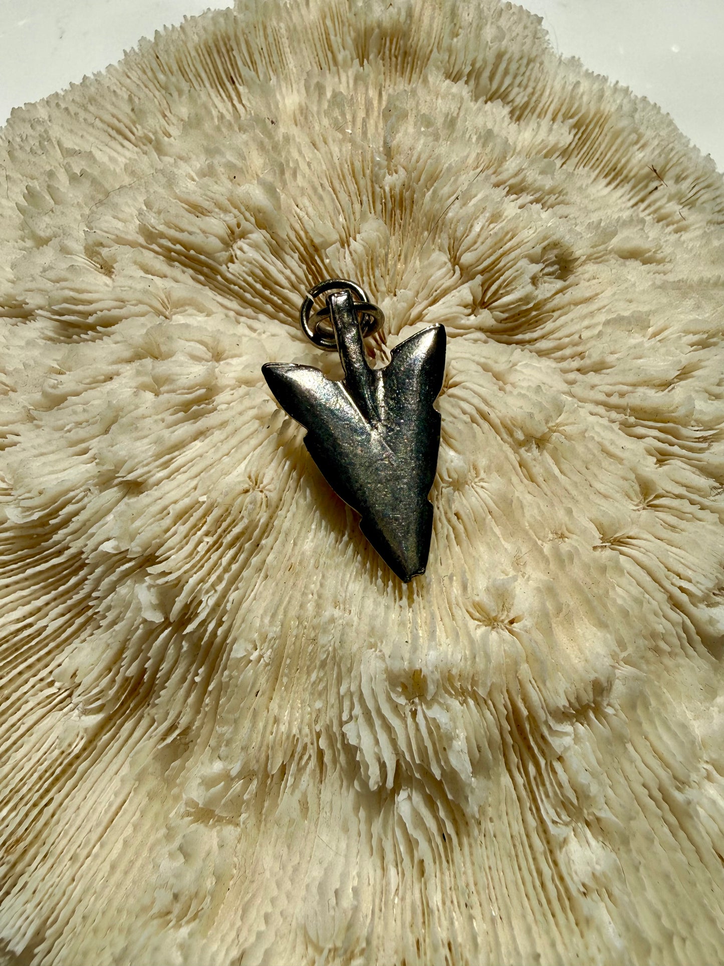 Vintage Silver and Turquoise Arrowhead Charm
