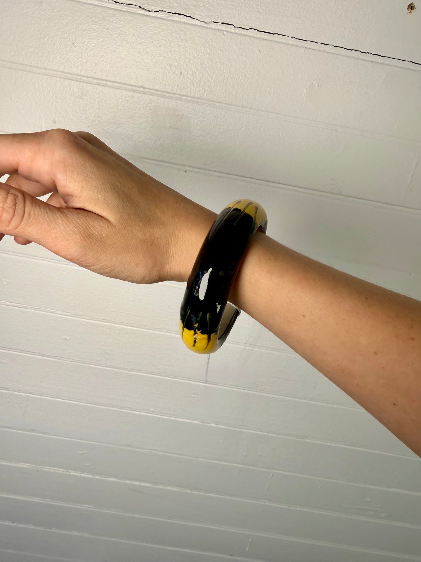 Vintage Yellow and Black Bangle
