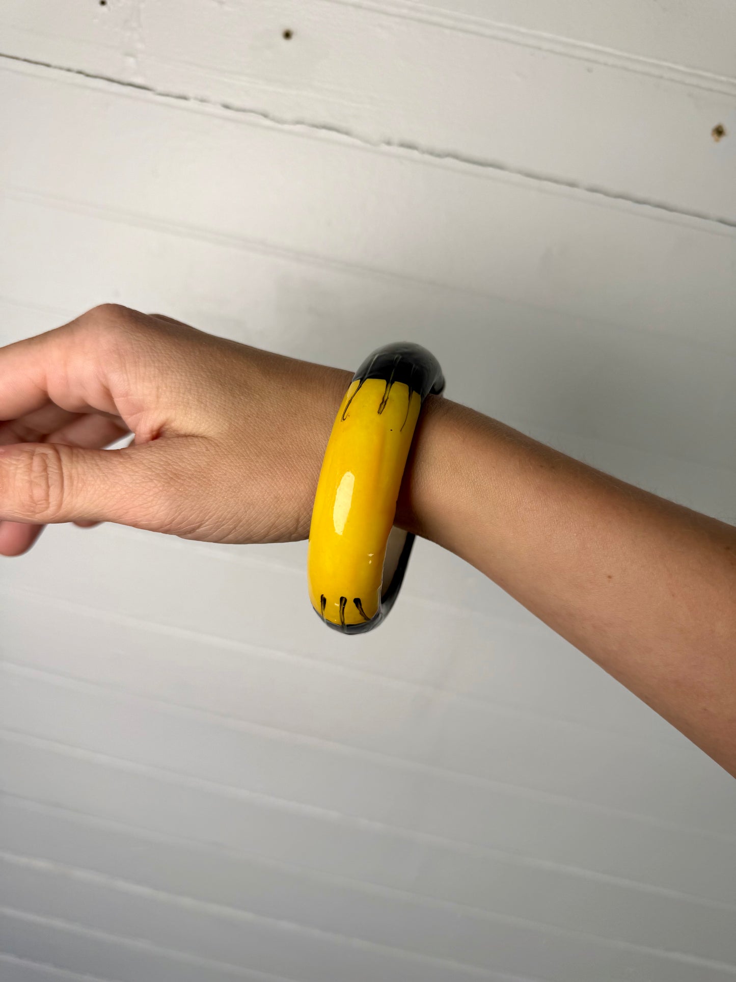 Vintage Yellow and Black Bangle