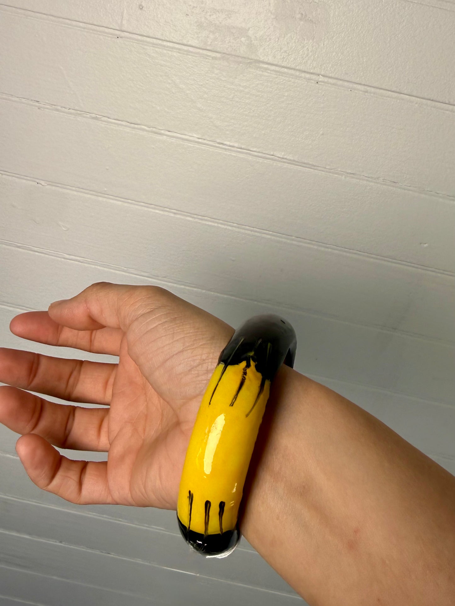 Vintage Yellow and Black Bangle
