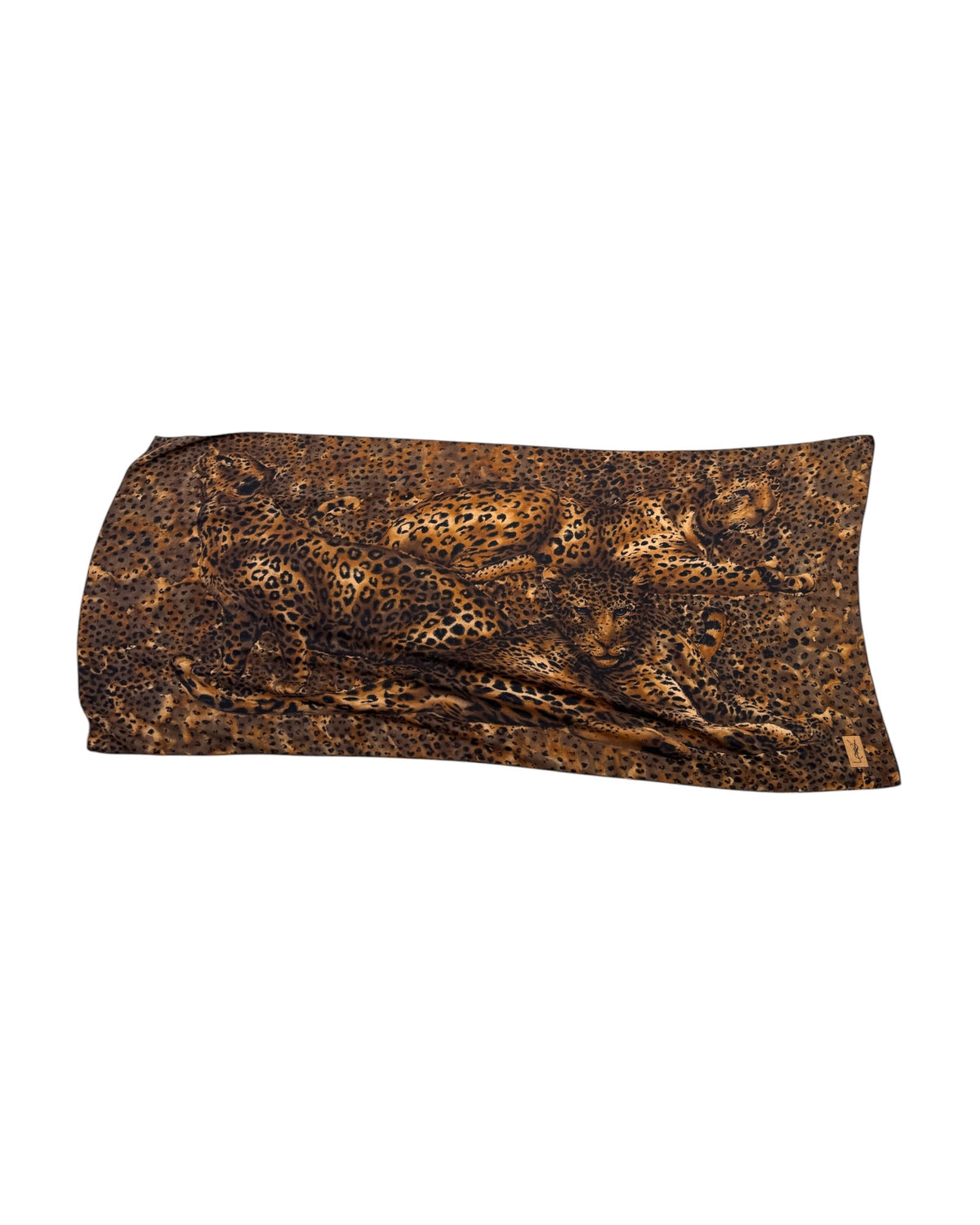 Vintage Yves Saint Laurent Cashmere Jaguar Scarf