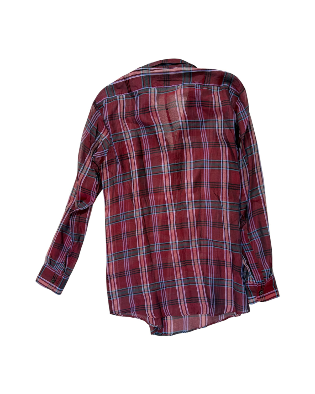 Pre-Loved Dries Van Noten Plaid Sheer Blouse